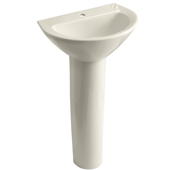 KOHLER Parigi Vitreous China Pedestal Bathroom Sink in Almond KOHLER Parigi Vitreous China Pedestal Bathroom Sink in Almond