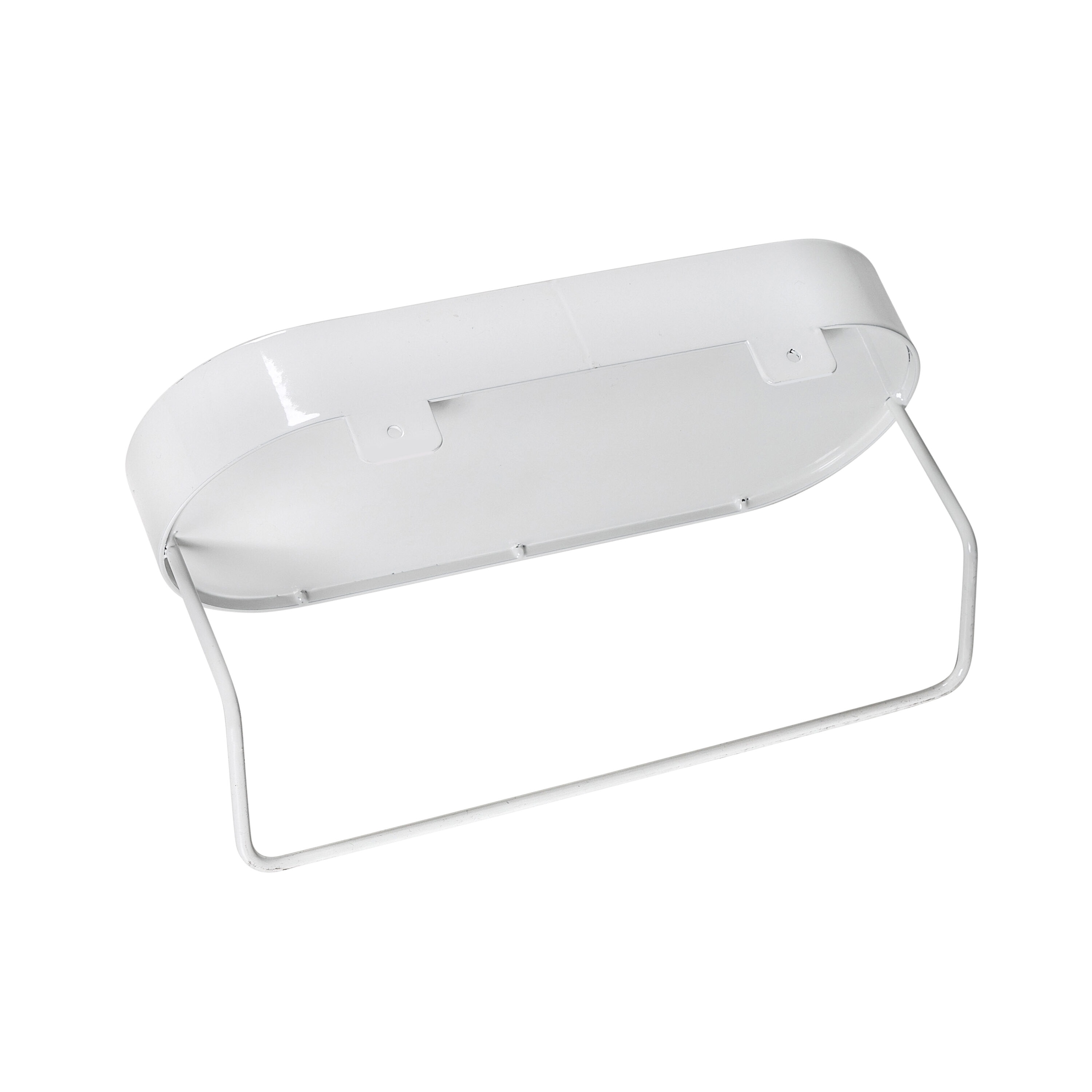 White Steel Wall-Mounted Shelf with Towel Bar