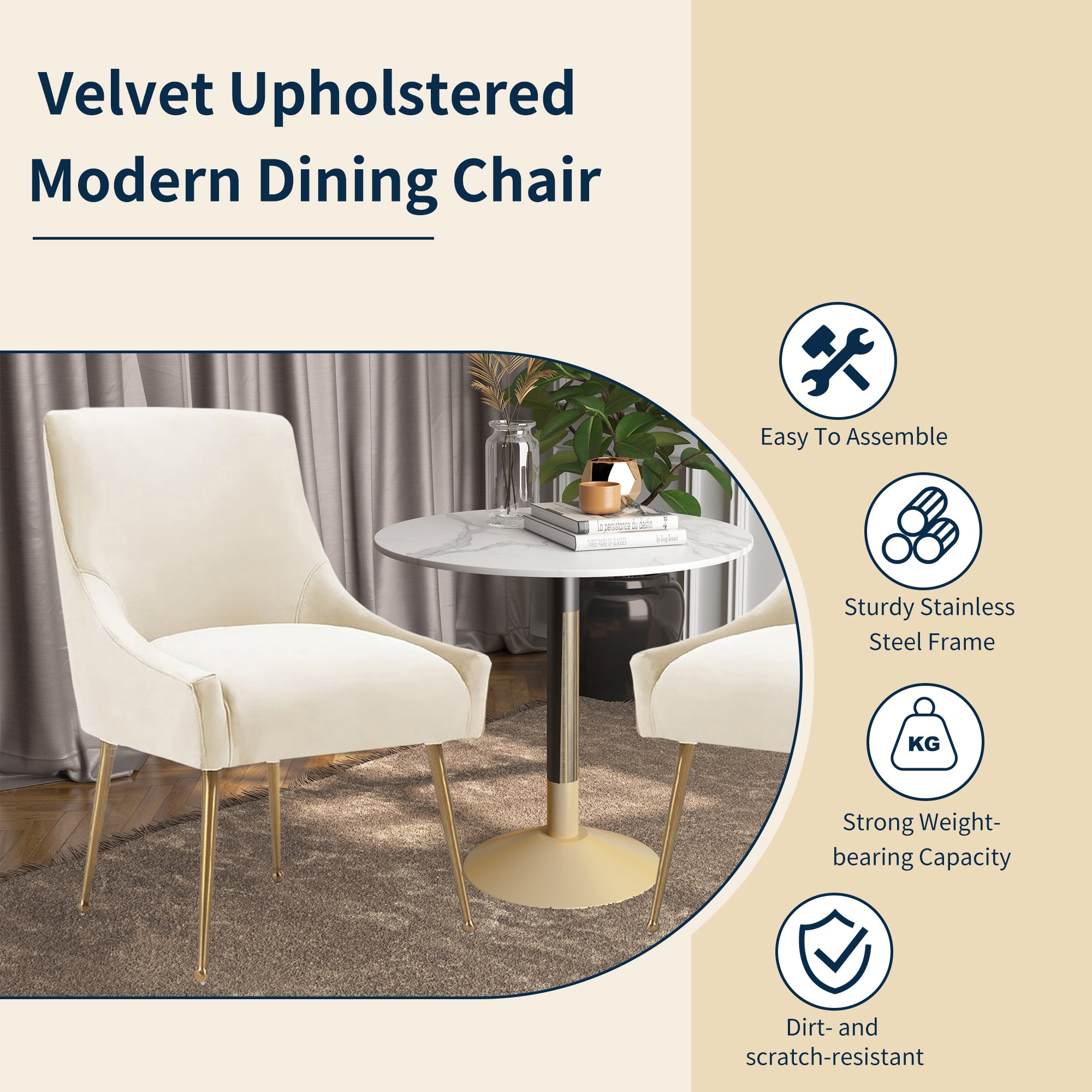 Boyel Living HFSN-700BEIGE Dining-Chairs - View #4