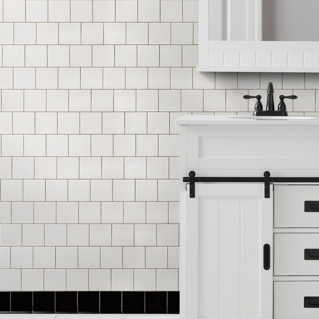 American Olean Bright Gloss Black Ceramic Cove Base Tile (6-in x 6-in) in  the Accent & Trim Tile department at Lowes.com