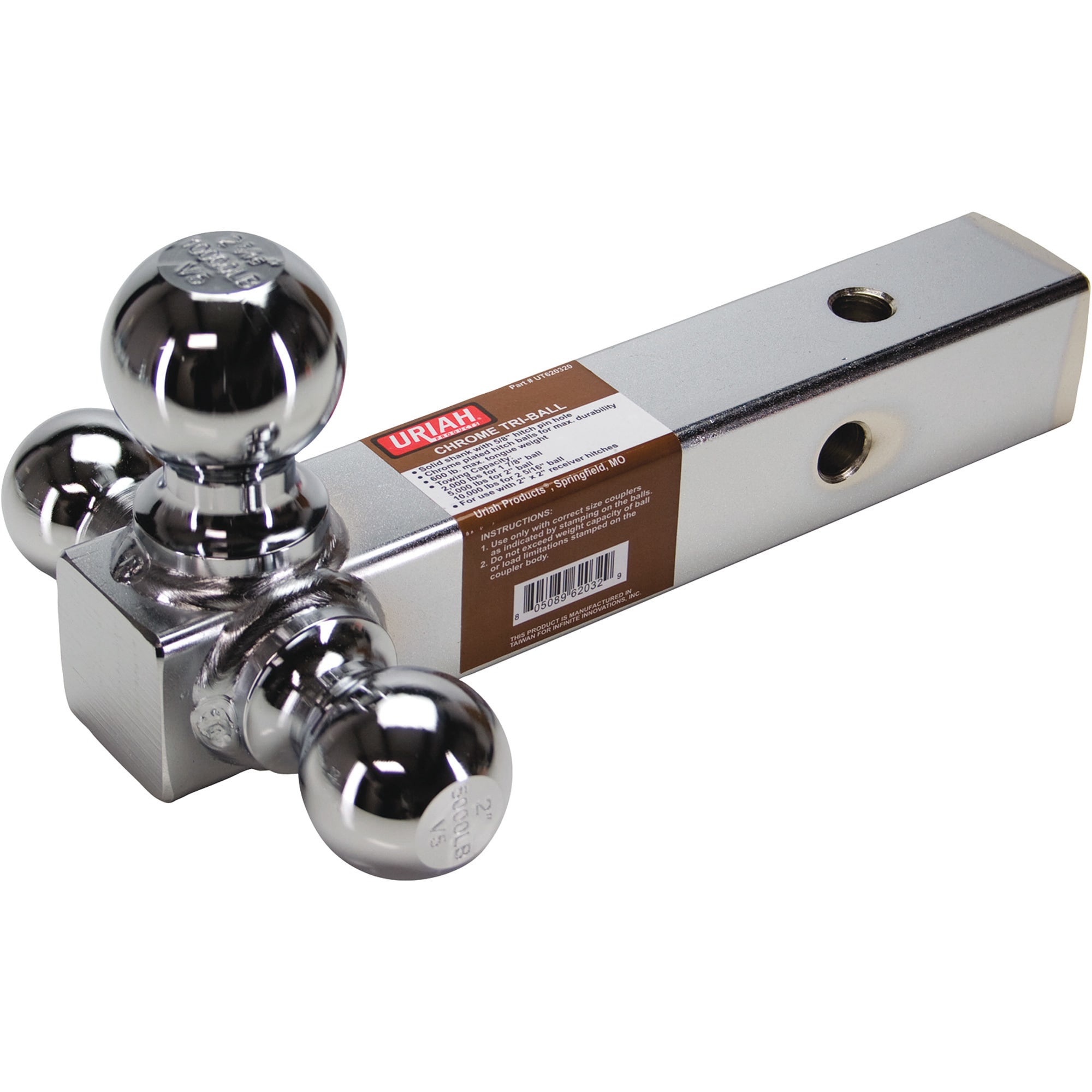 Uriah Products 2-in Receiver Multi Ball Mount
