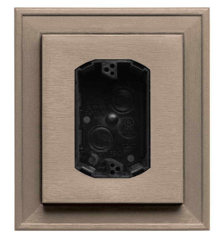 Builders Edge 7 In X 8 In Wicker Vinyl Electrical Mounting Block At