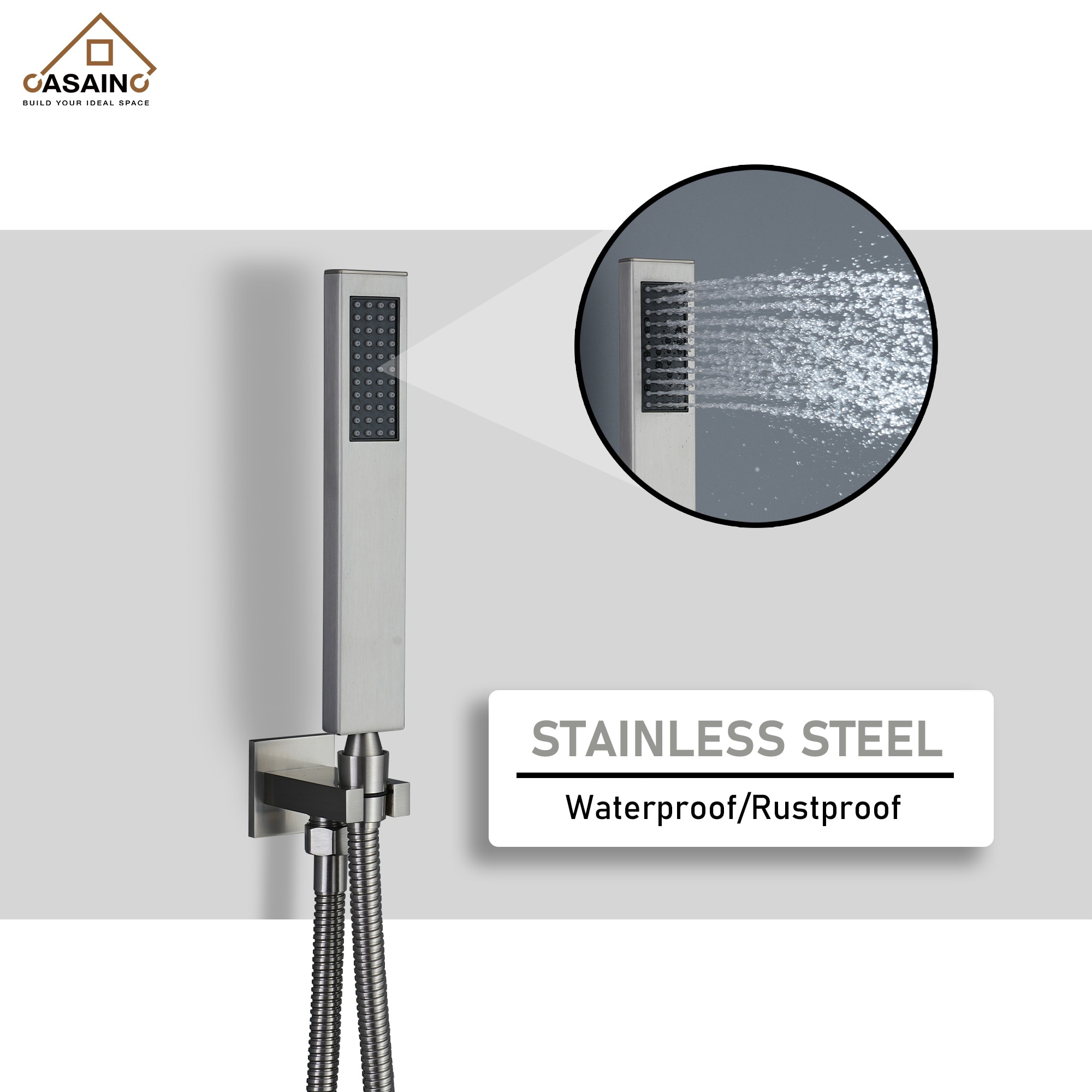 CASAINC CS6077-BN Showerhead-Bar-Panels - View #9