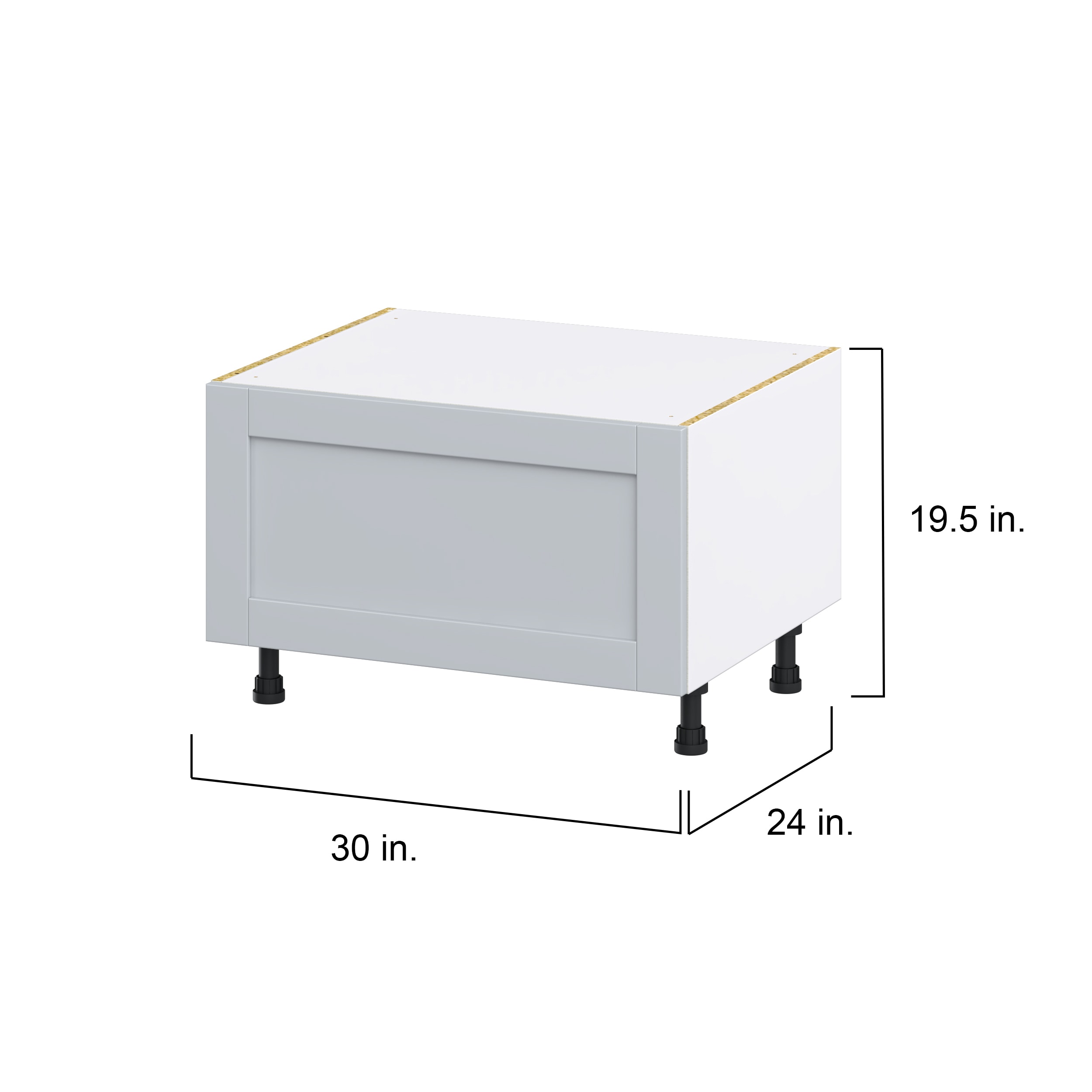 Hugo&Borg Charlesberg 30-in W x 14.5-in H x 24-in D Gray 1-Drawer Base Fully Assembled Cabinet