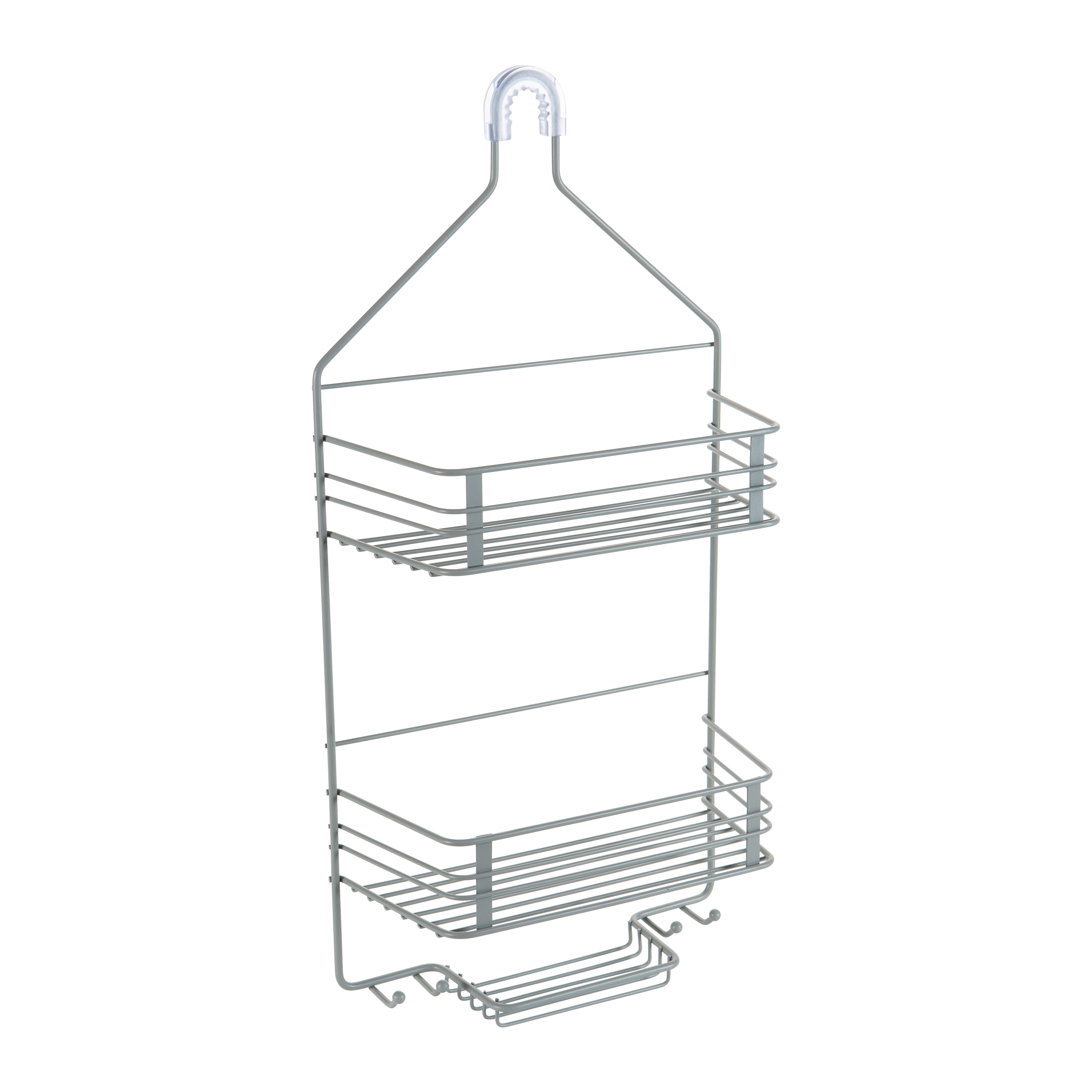 Chrome Metal 2-Tier Suction Mount Shower Organizer