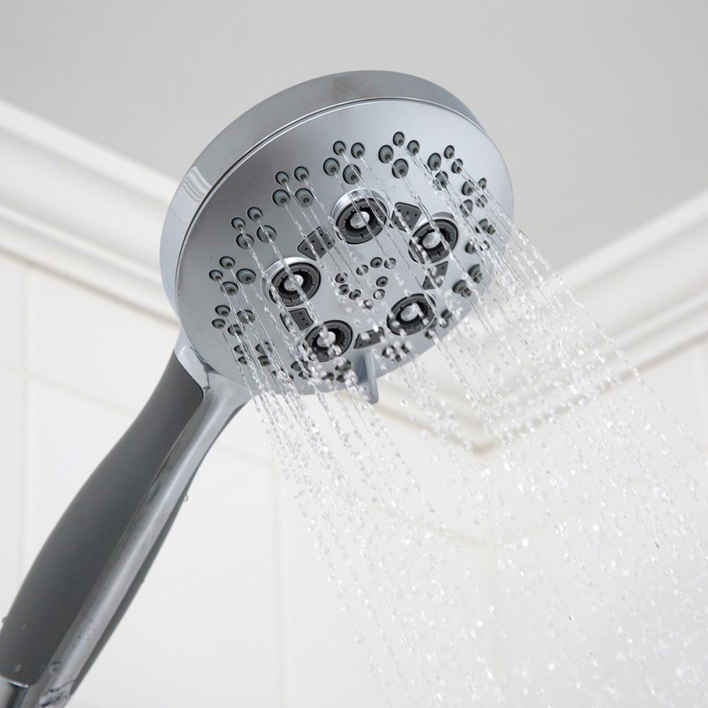 Polished Chrome Multi-Function Handheld Shower Head with 5 Settings