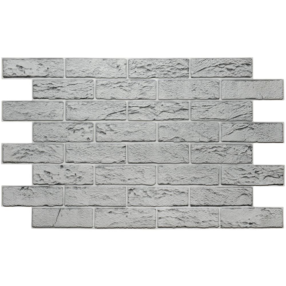 40-in x 24-in Gray Faux Brick 3D Wall Panel