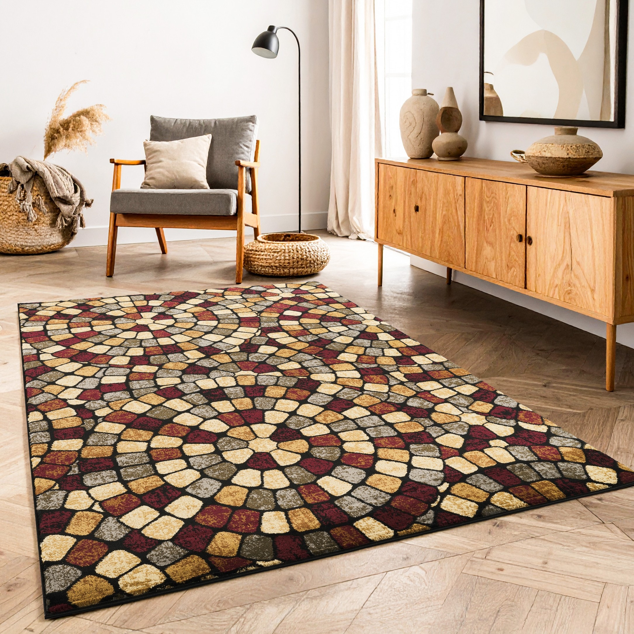Tinyhomie Bristol Multi 5 ft 3 in x 7 ft 3 in Area Rug in the Rugs ...