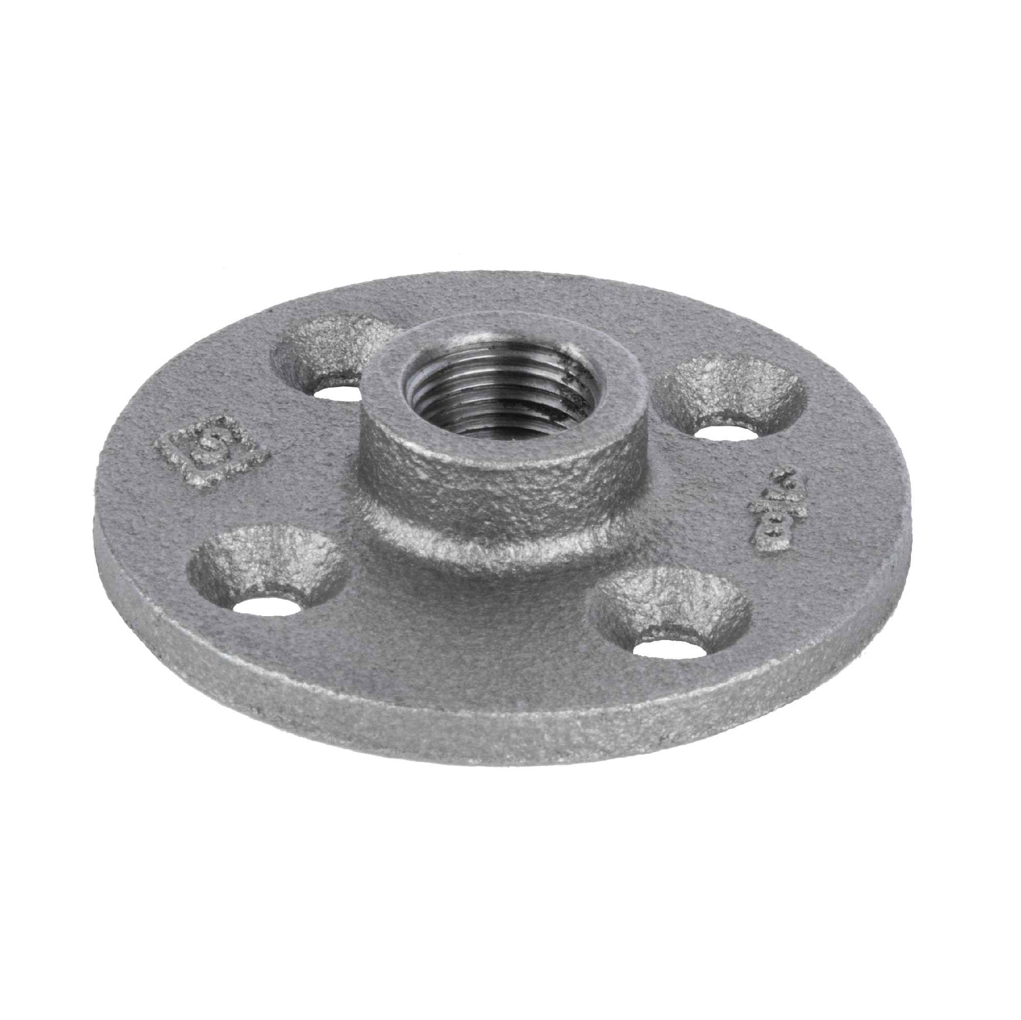 Black Malleable Iron 3/8-Inch Floor Flange, 2.75-Inch Length