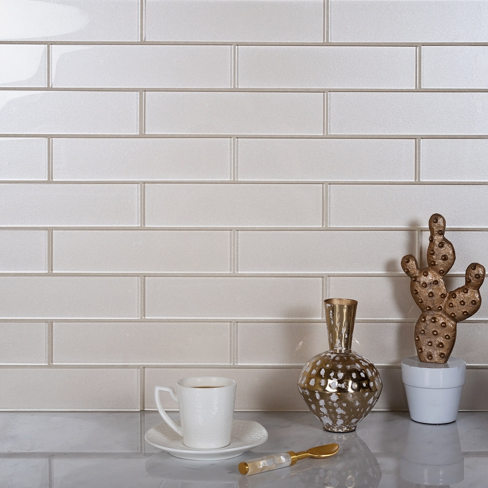 Apollo Tile White 2-in x 8-in Glossy Glass Brick Subway Wall Tile (4.83 ...