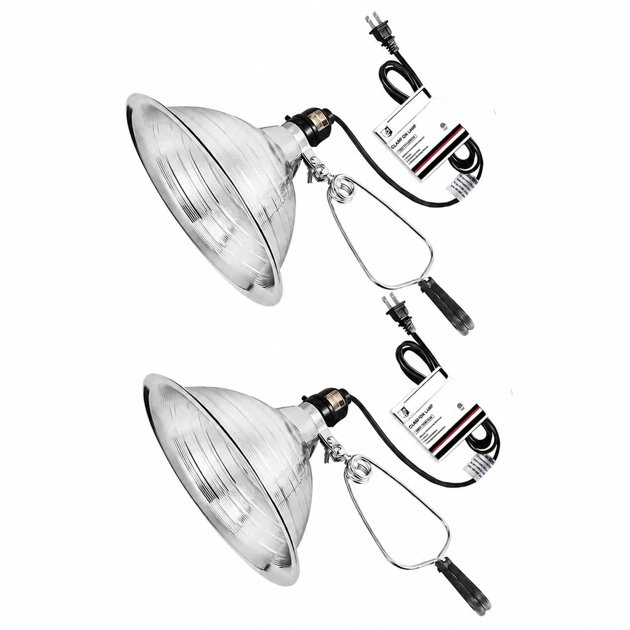 Aoibox Clamp Work Light with 8 5 in Aluminum Reflector E26 Socket 150W Max Ball Joint 6 ft Cord 2 Pack #LABU8DM3