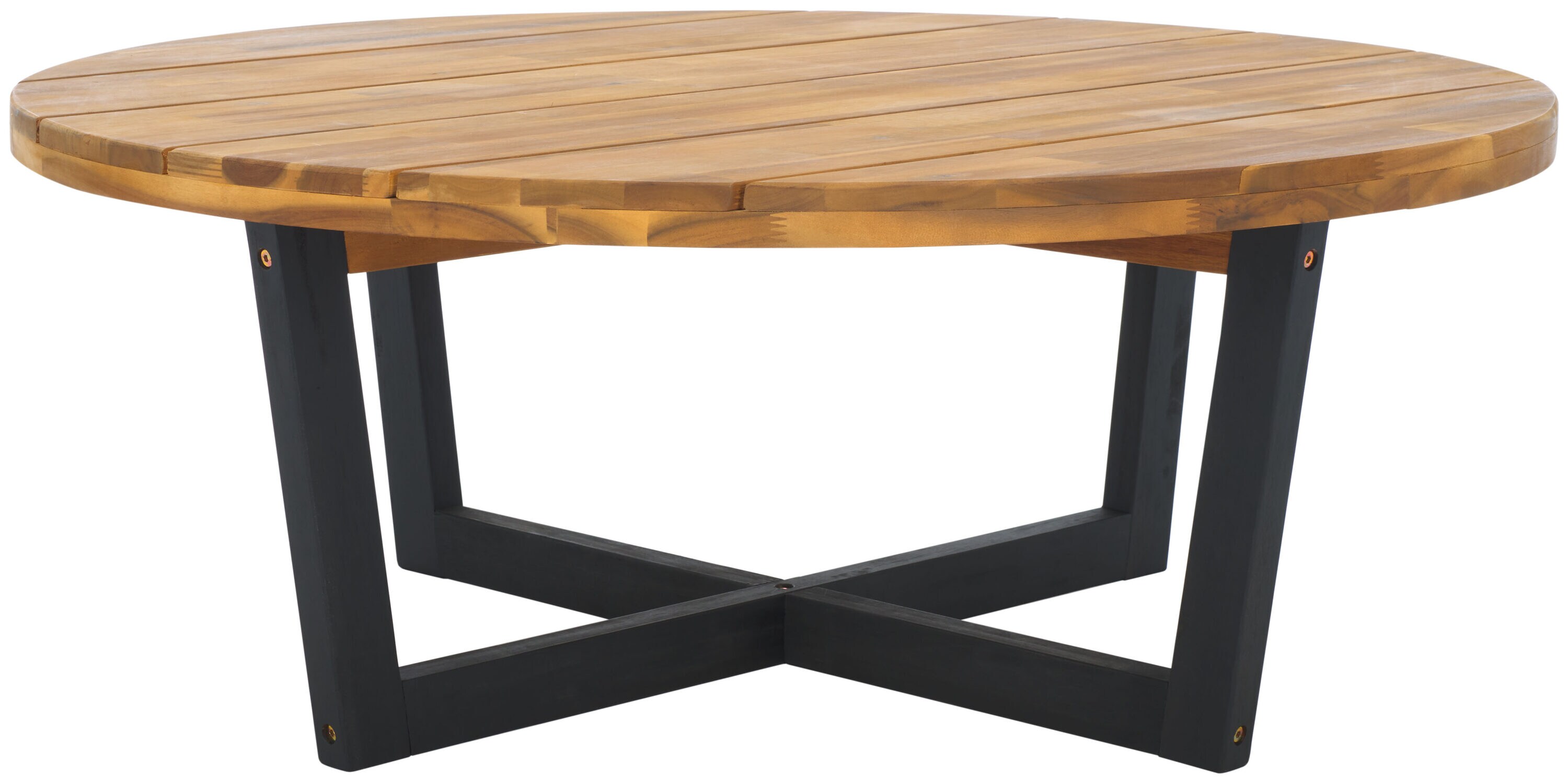 Safavieh PAT7320B Leo Round Outdoor Coffee Table 39.4-in W x 39.4-in L