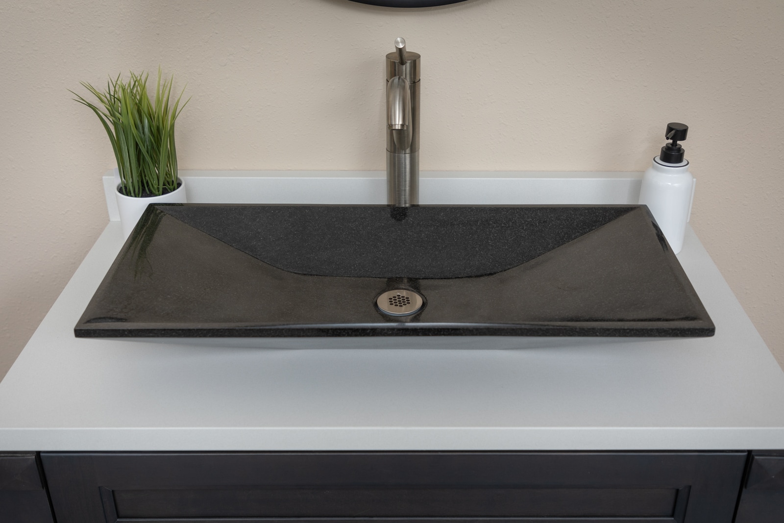 Eden 28'' Black Granite Rectangular Bathroom Sink