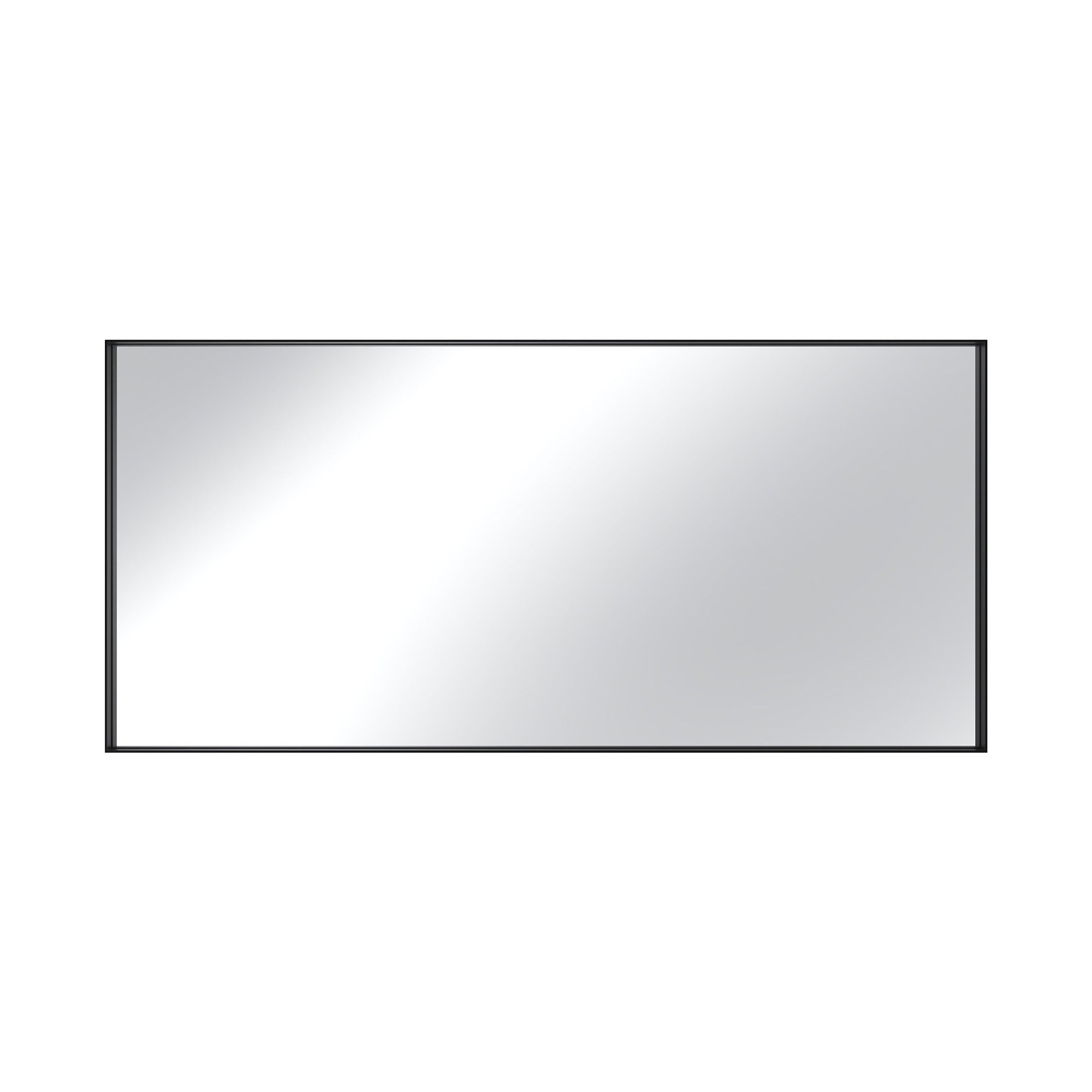 Vanityfus -  28-in W 60-in H Rectangle Matte Black Framed Wall-Mounted Bathroom Vanity Mirror in ...