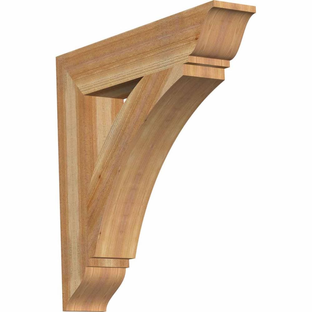 Ekena Millwork BKT06X32X32THR01RWR Thorton traditional rough sawn 6-in x 32-in x 32-in Western red cedar Brown Wood Standard bracket
