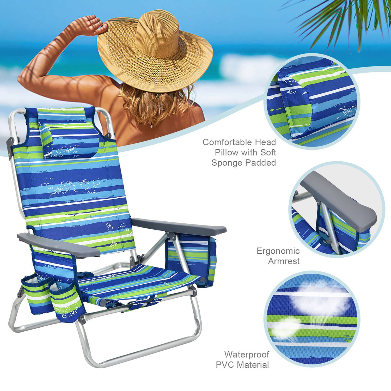 Costway CSHY001105 Beach-Camping-Chairs - View #5