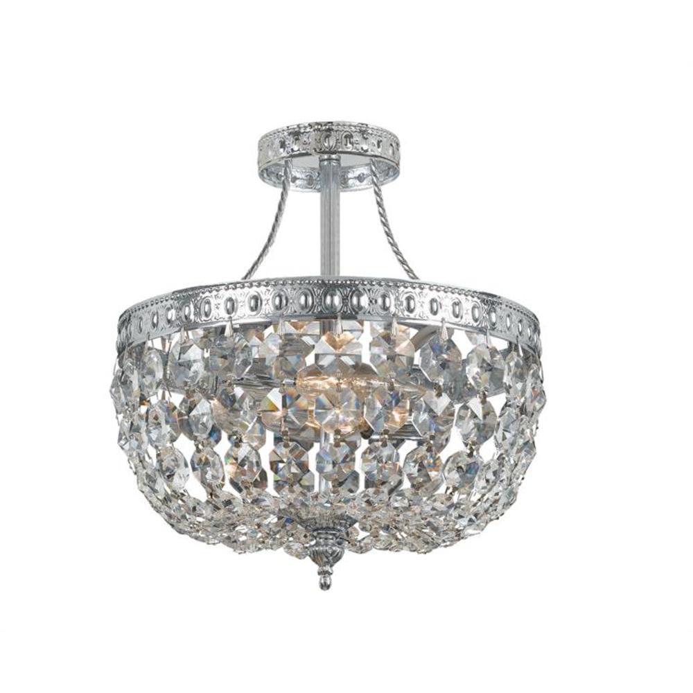 Crystorama 119-10-CH-CL-SAQ  3 Light Clear Swarovski Spectra Chrome III