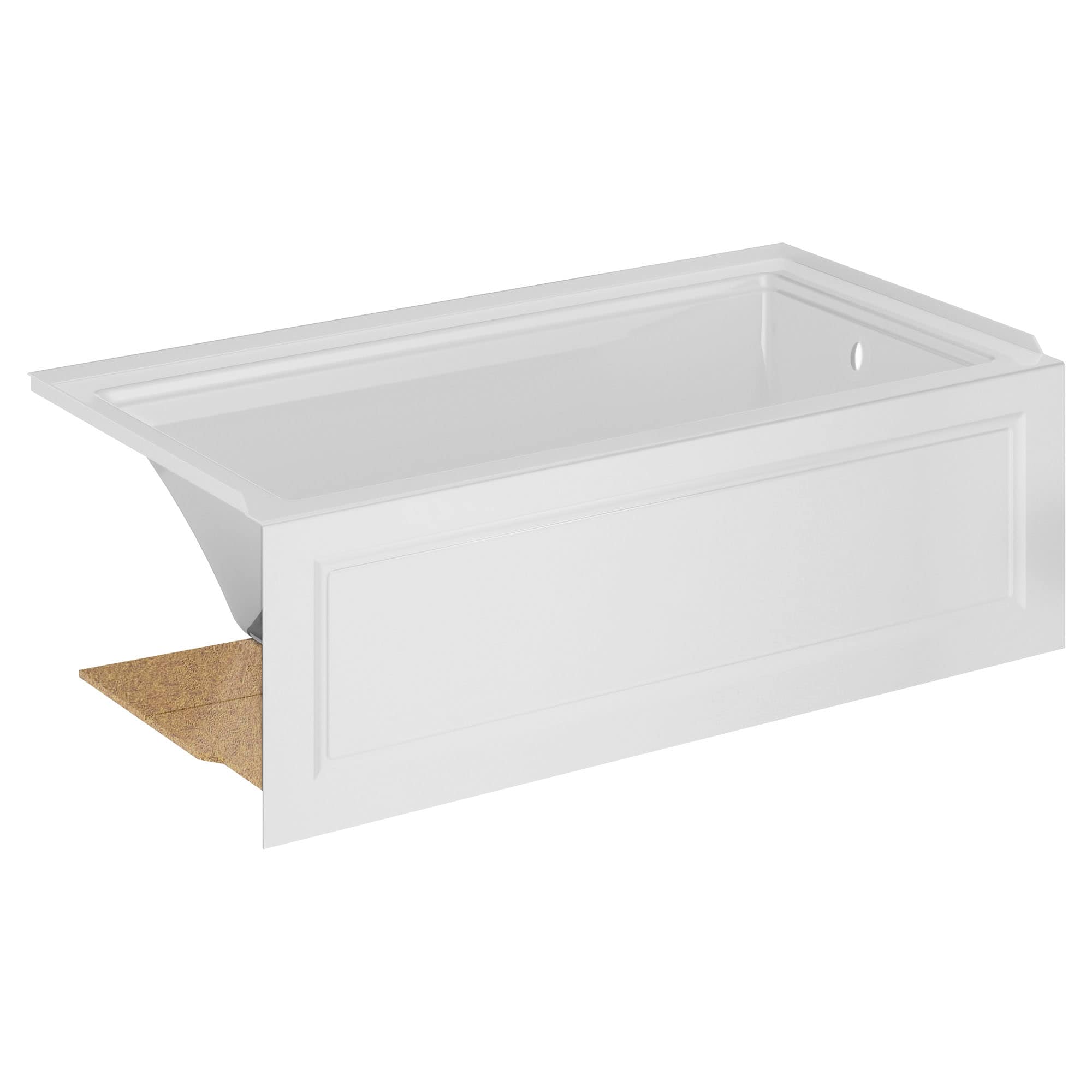 American Standard 2545102.020 Town Square S 30-in x 60-in White Acrylic Rectangular Alcove Soaking bathtub ( Right Drain )