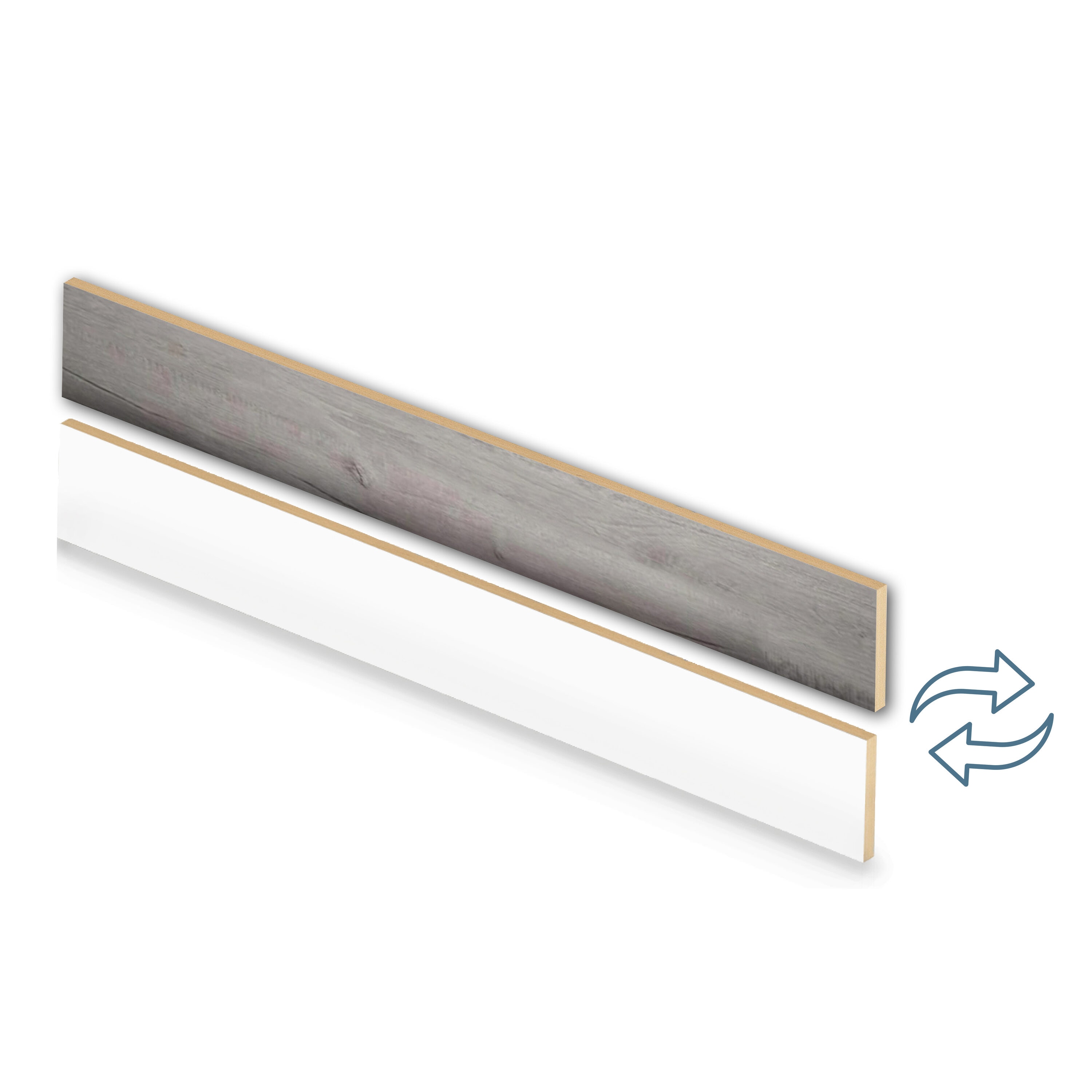 Zamma 20R078008 47-Inches x 7.375-Inches x 0.5-Inches Cap A Tread Stair Renewal System Light Grey Oak Laminate Stair Riser