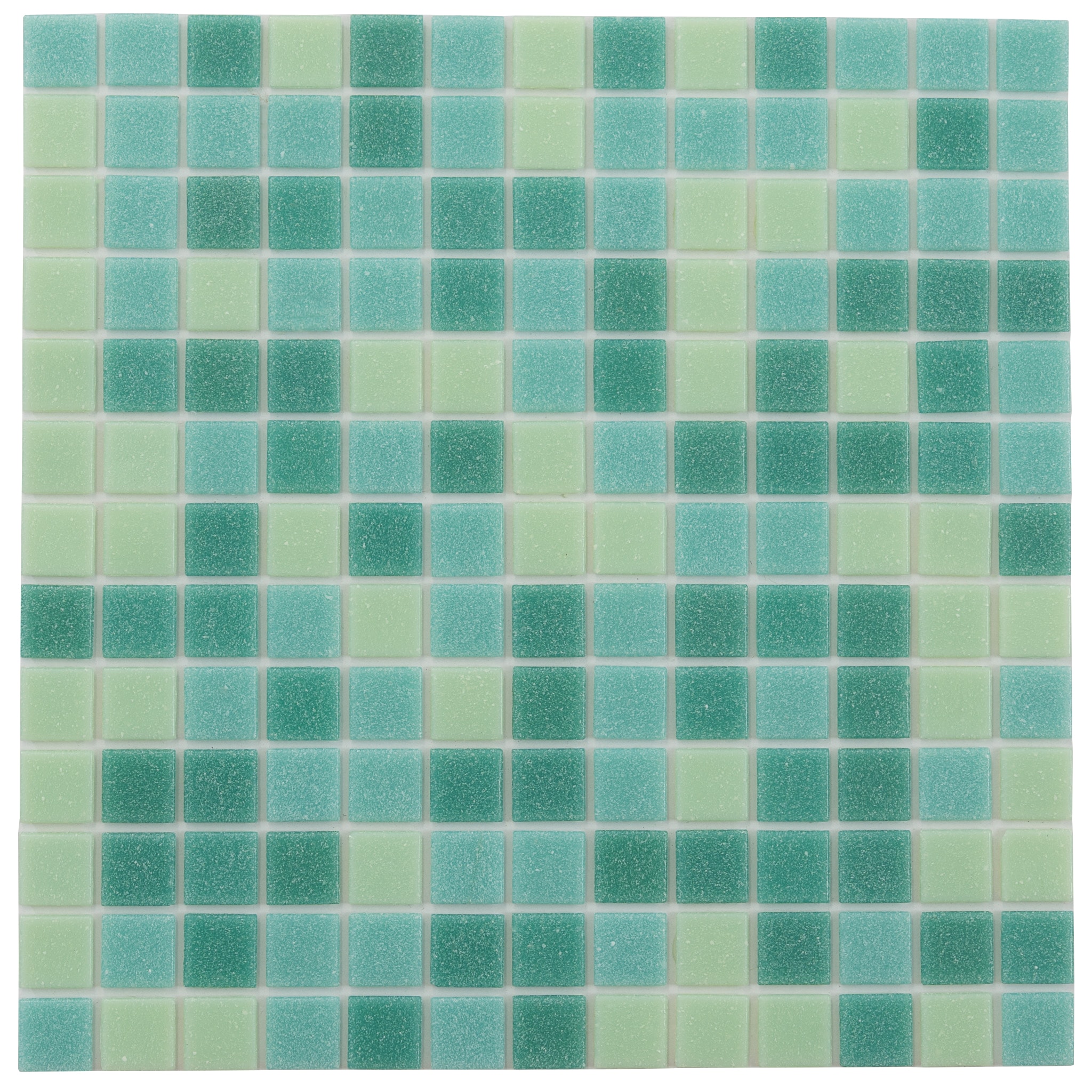 Mingles 12" x 12" Glossy Green Glass Mosaic Tile