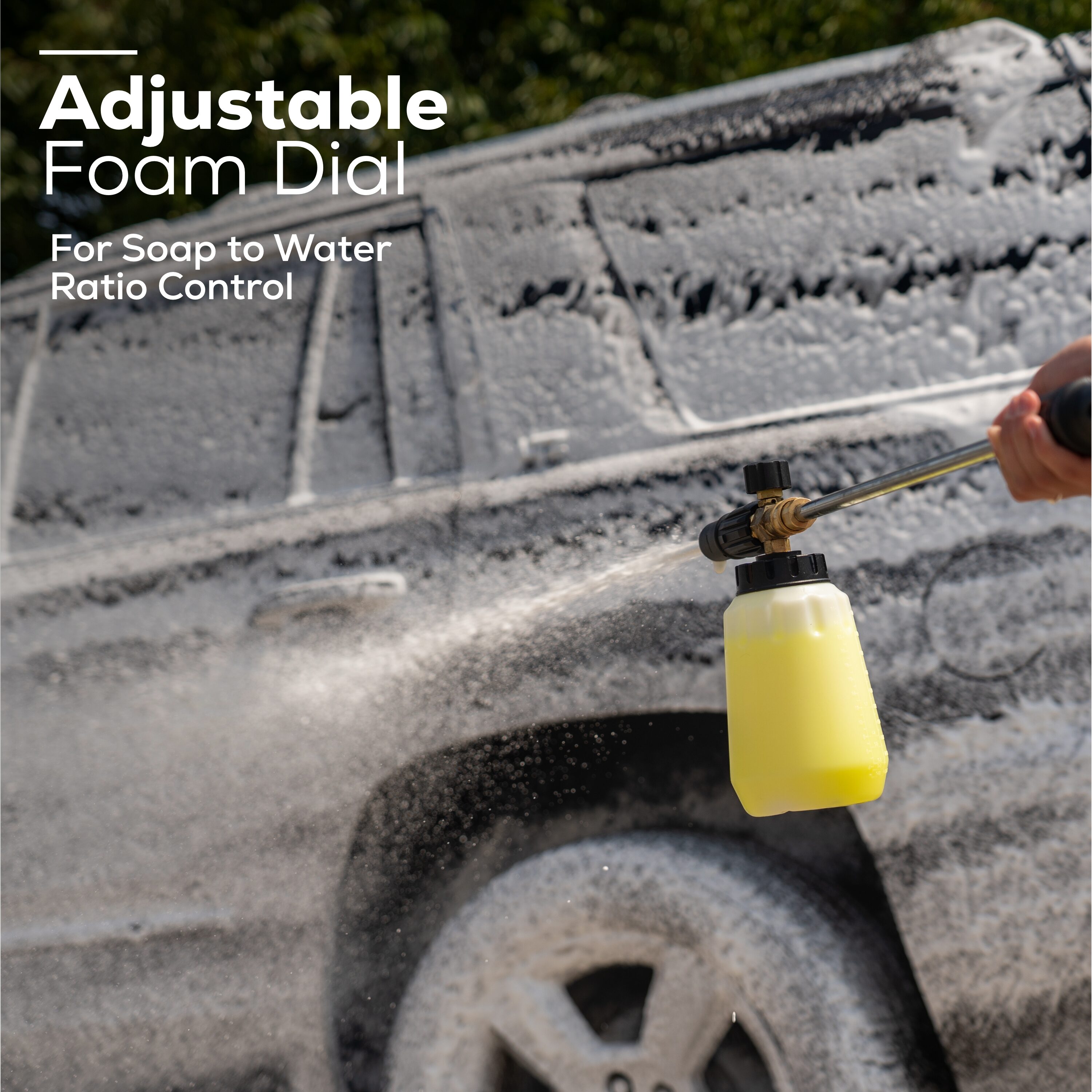 Foam Cannon for Garden Hose, Adjustment Ratio Dial Foam Gun, Car Wash Soap