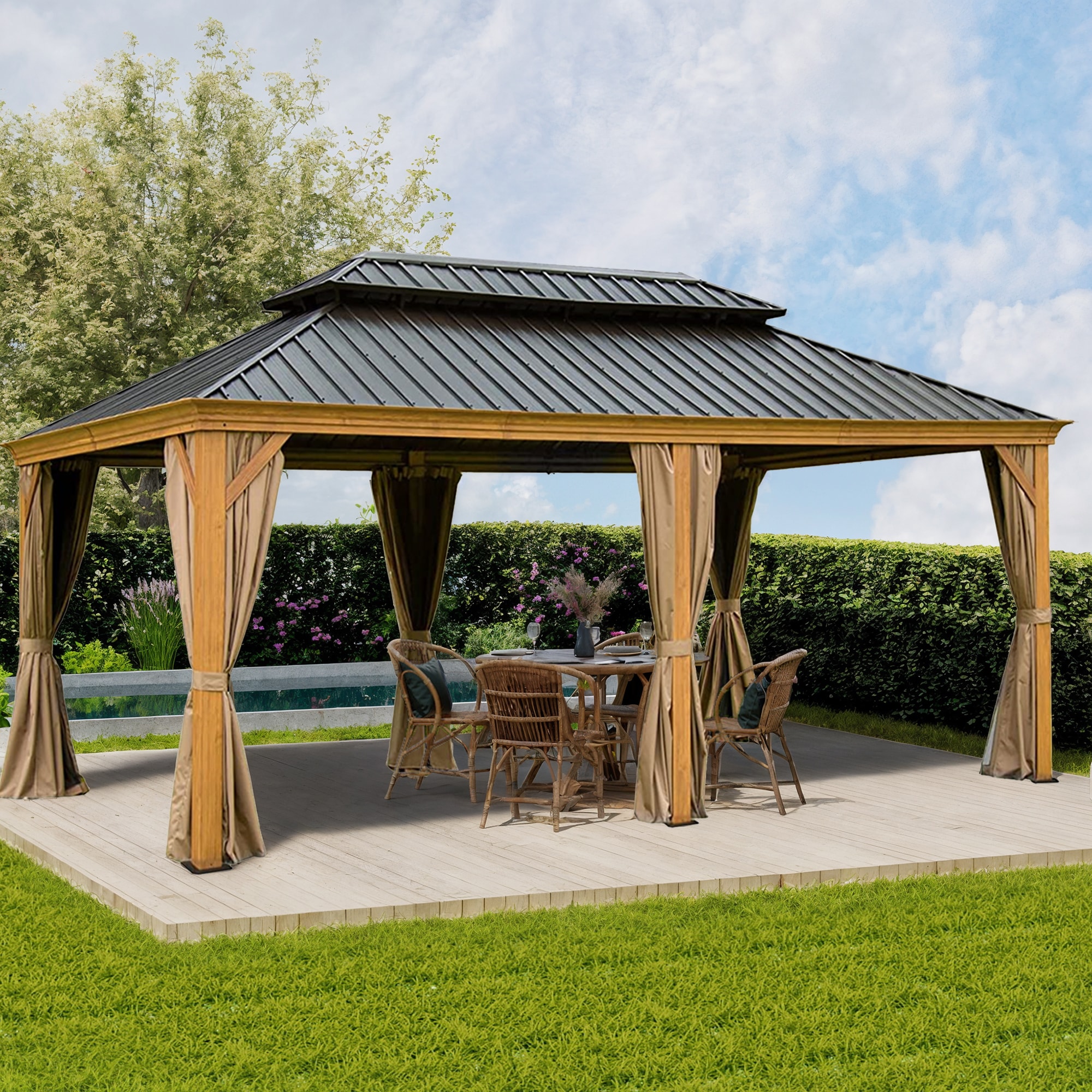 ToolCat PG2-90-PT Wood-Resin-Gazebos - View #8