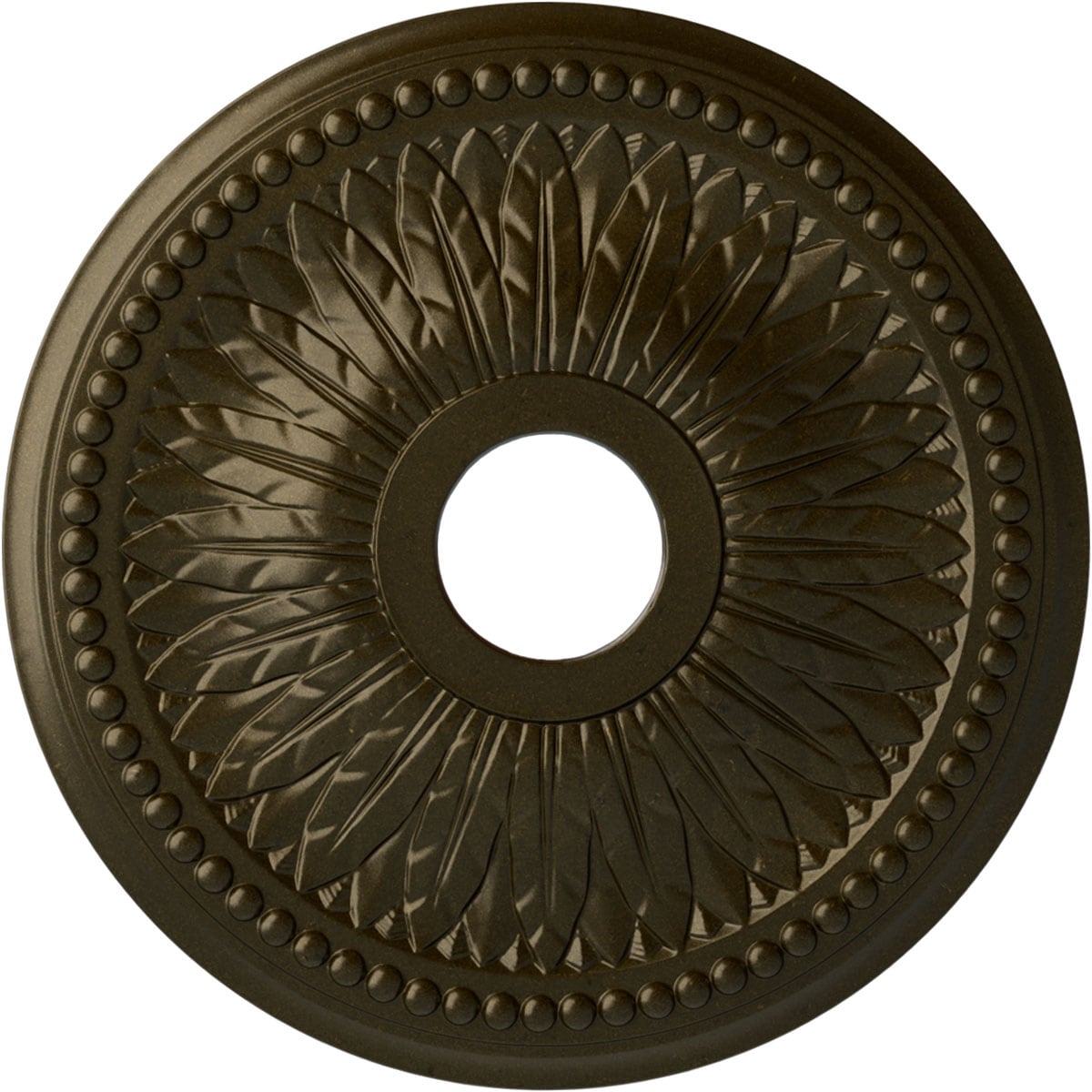Ekena Millwork CM18BIGGS Bailey 18-in W x 18-in L Painted Green Gold Polyurethane Whole Ceiling Medallion