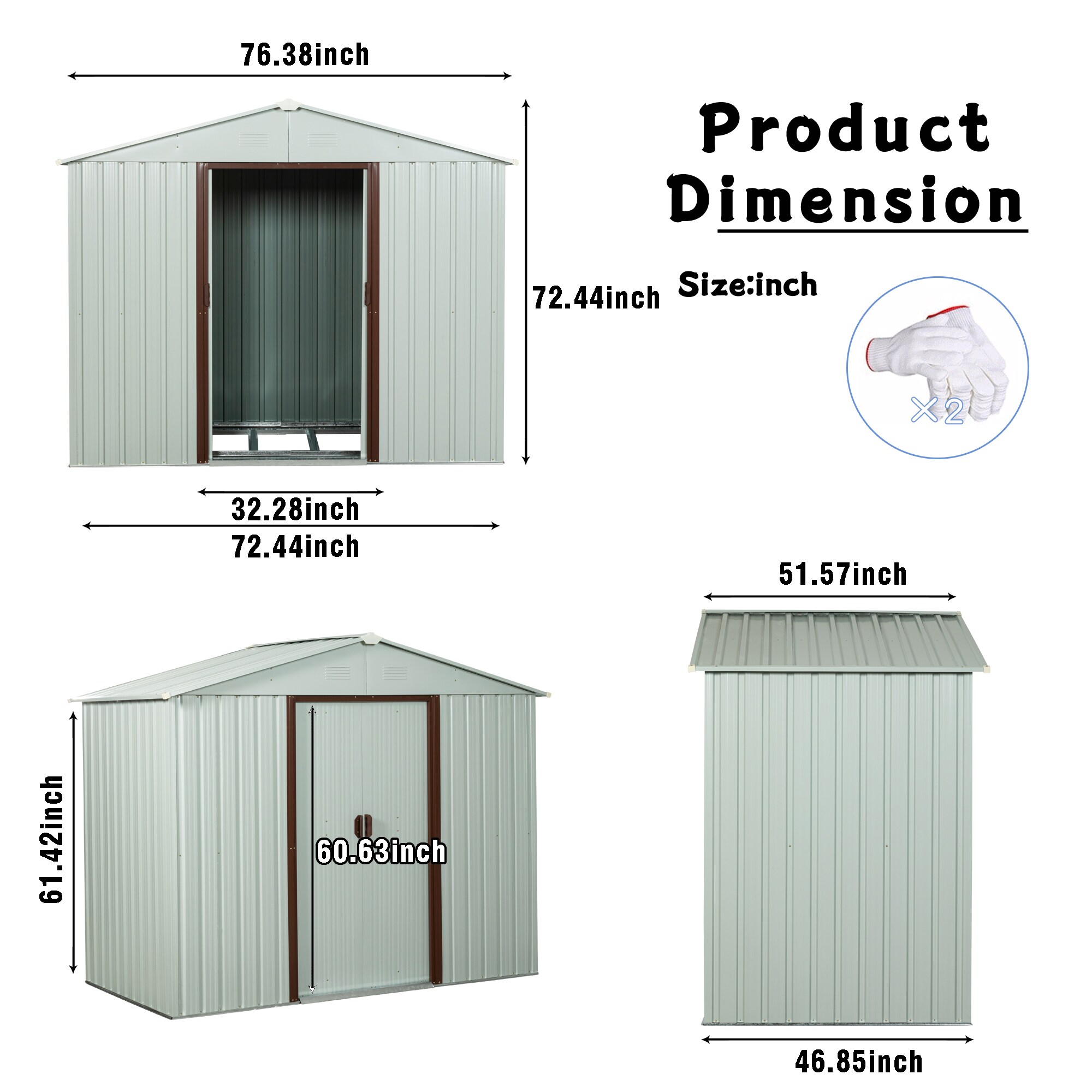 Kahomvis WWC-QP211-77 Metal-Storage-Buildings-Sheds - View #4