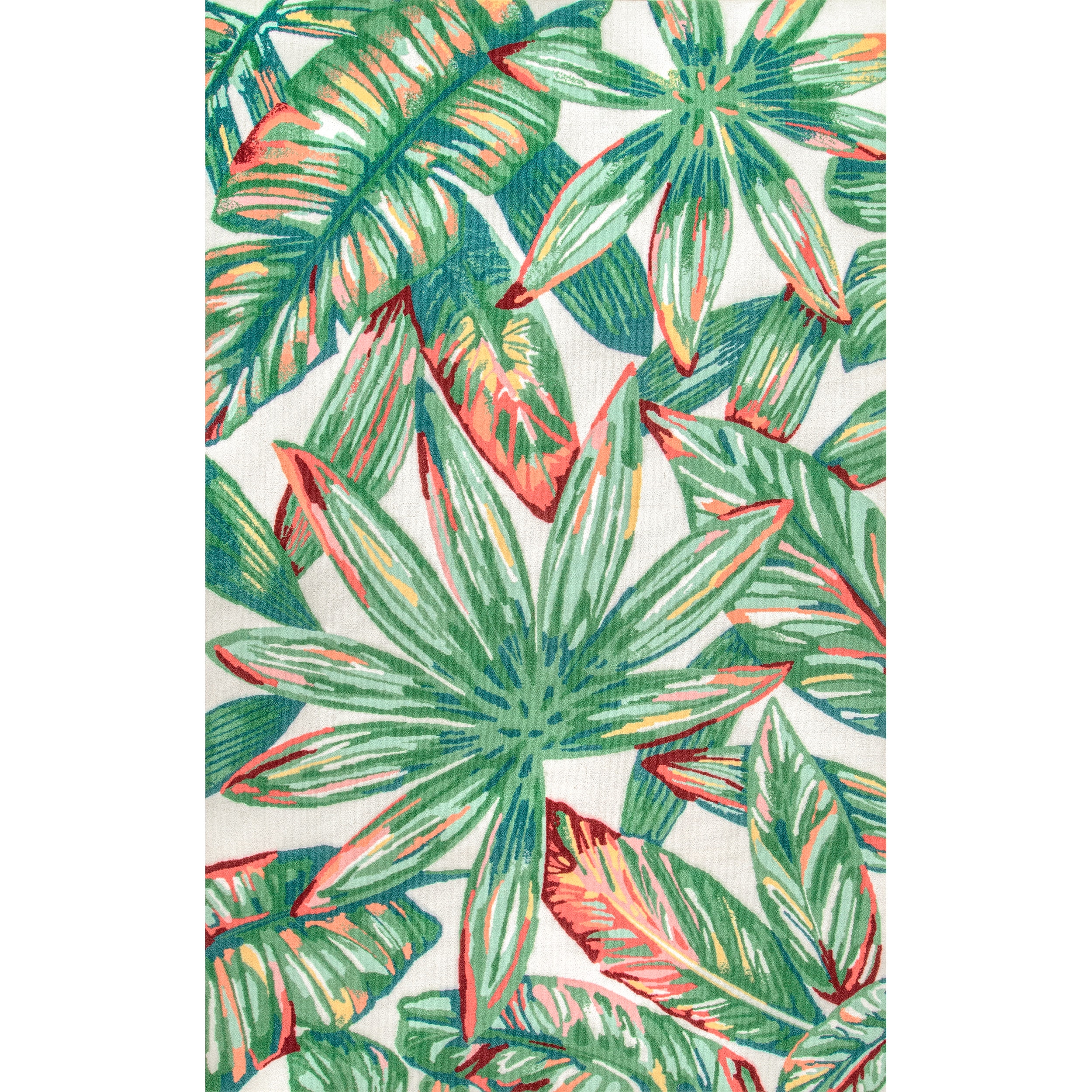 Lindsey Multicolor Floral Square Indoor/Outdoor Easy-Care Rug, 4'
