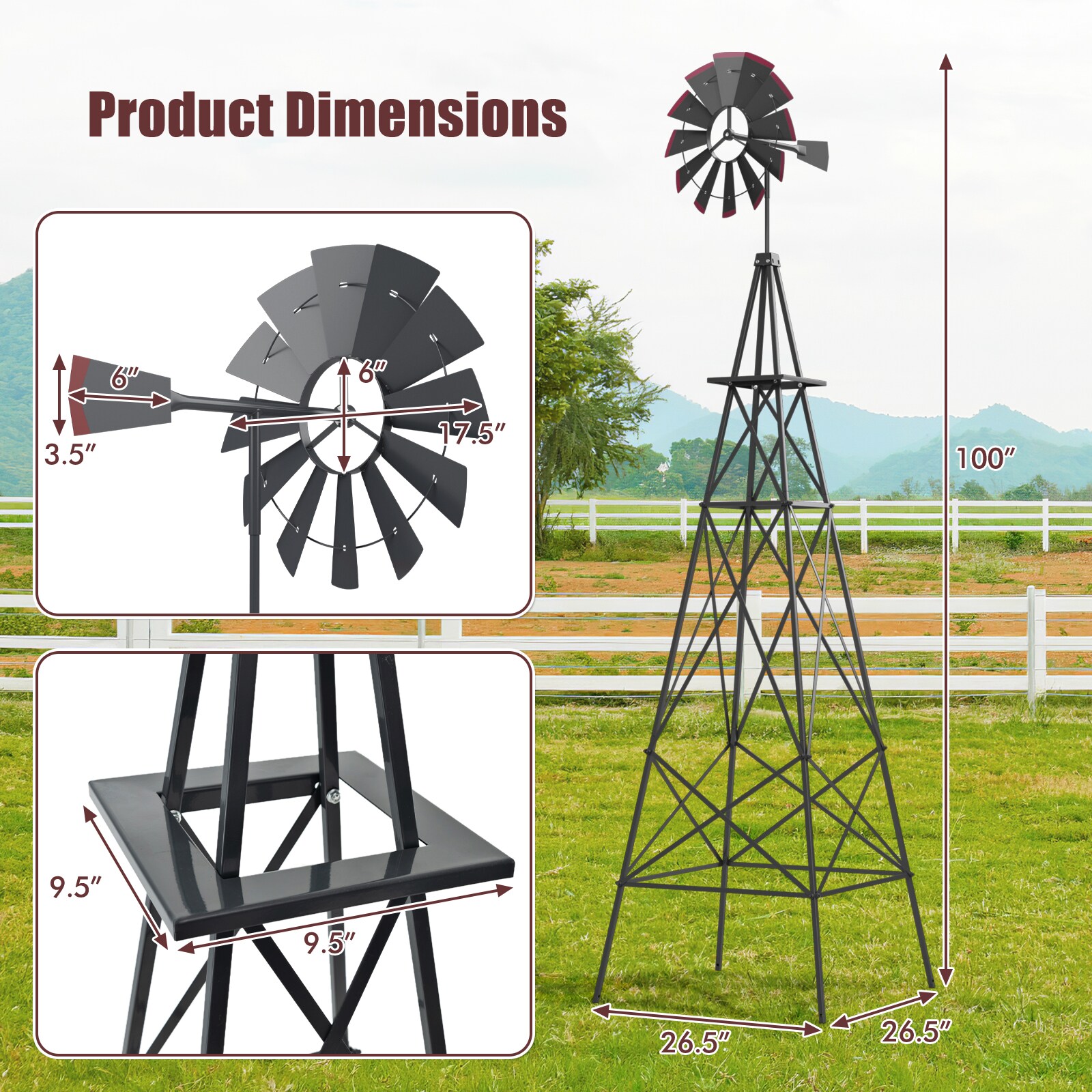 Slickblue D-CO-RG60507PO Decorative-Windmills - View #3
