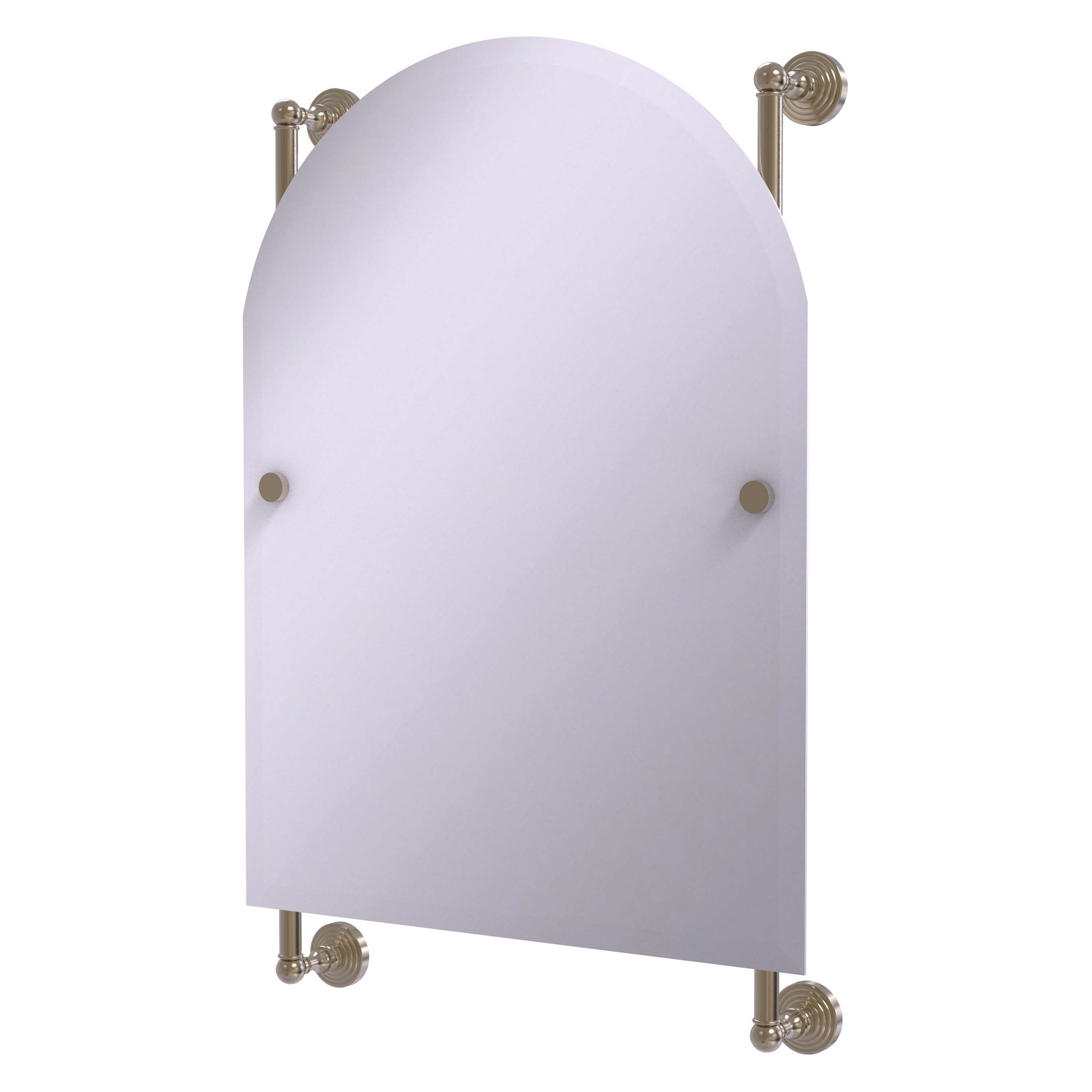Allied Brass WP-27-94-PEW Waverly Place 21-Inches x 32-Inches Beveled Frameless Arch Bathroom Vanity Mirror ( Antique Pewter )
