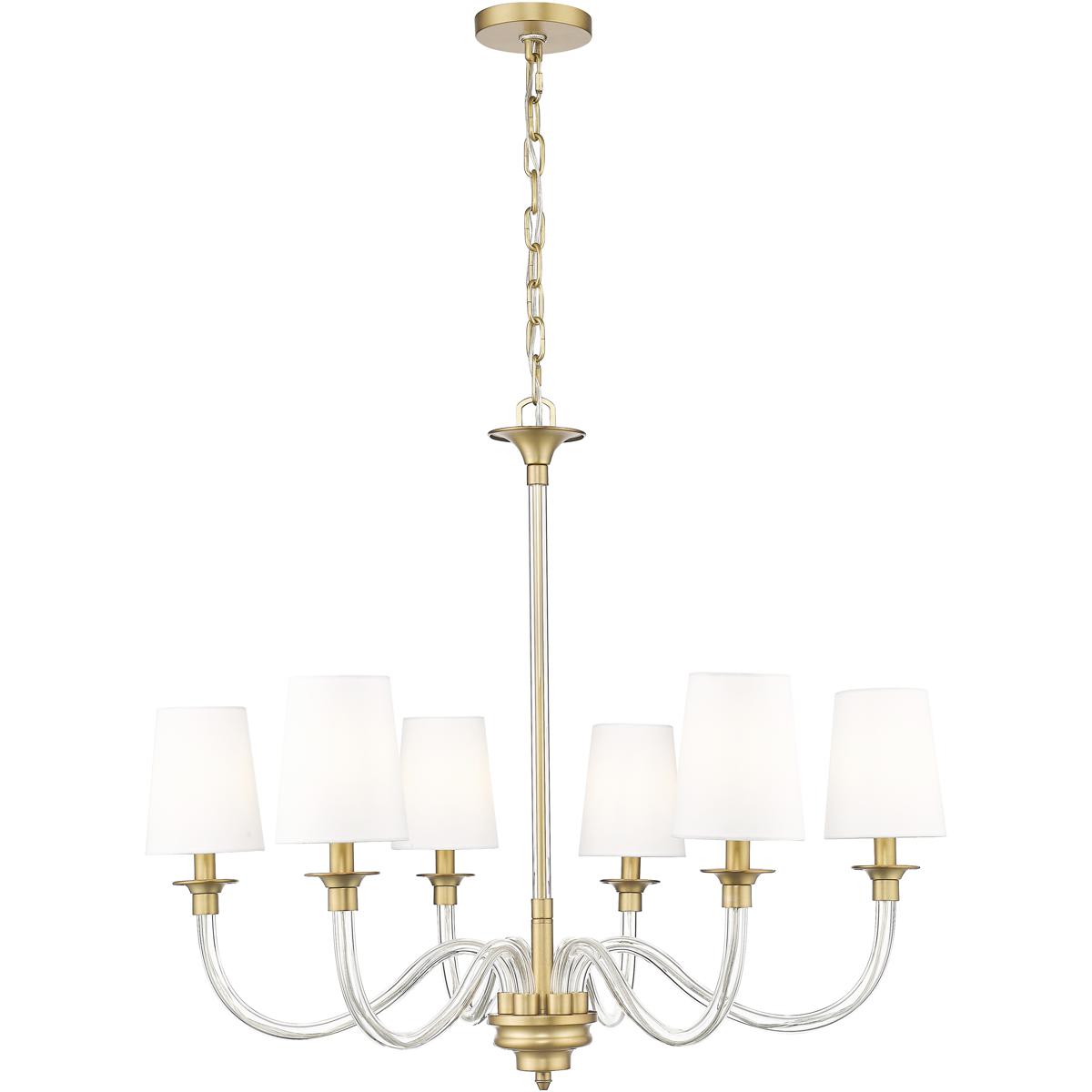 Z-Lite Katerina 6 -Light Matte Brass Fabric Steel Chandelier