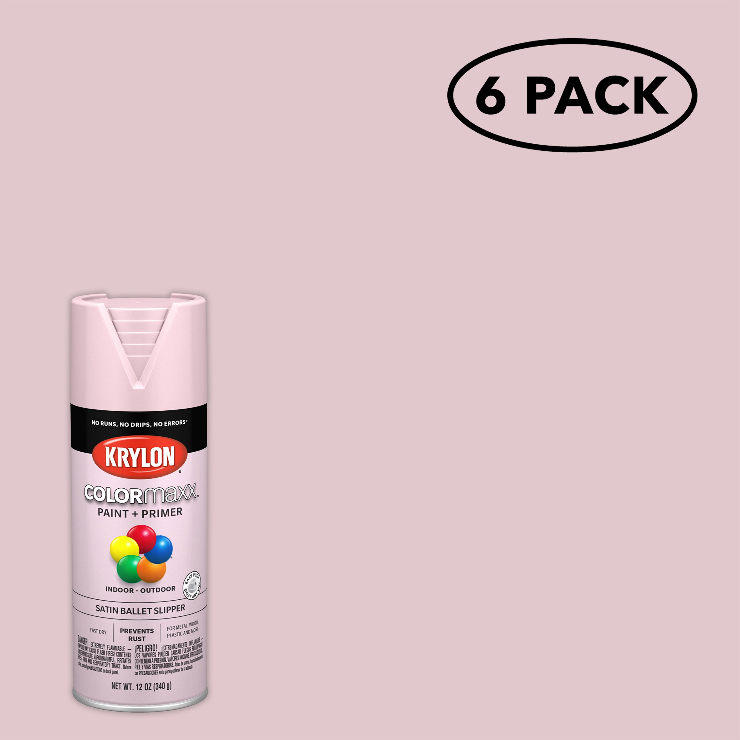 Krylon - Enamel Spray Paint: Pink, Gloss, 10 oz - 07281454 - MSC
