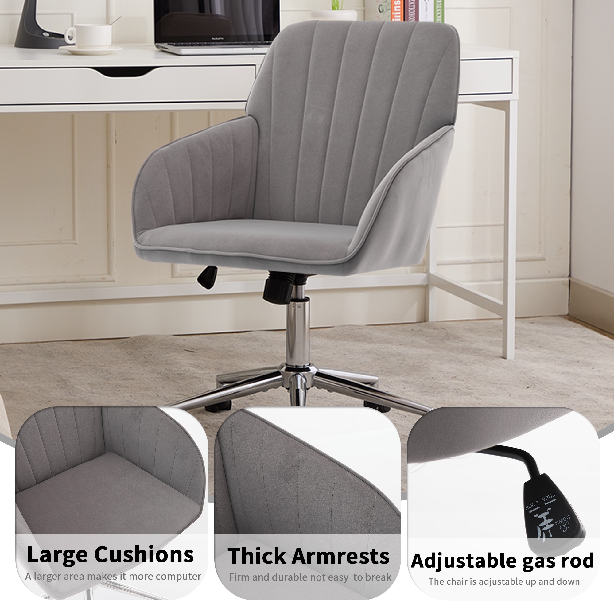 KTMBDW Home Office Desk Chair - Ergonomic Adjustable Swivel Armchair ...