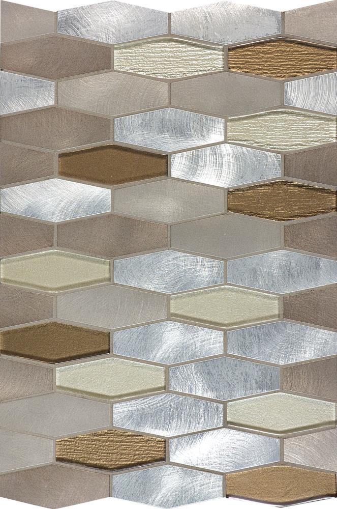 Satori 1002-0061-0 Multi 12-in x 13-in Glossy Glass Hexagon Mosaic Wall Tile ( 1-sq ft Piece
