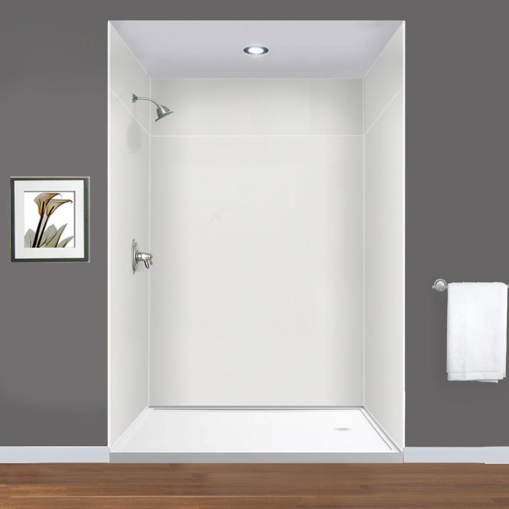 Transolid EWKX606096-39 Expressions 60-in W x 60-in D x 96.0-in H Grey 3 -Piece Glue Up Alcove Shower panel kit