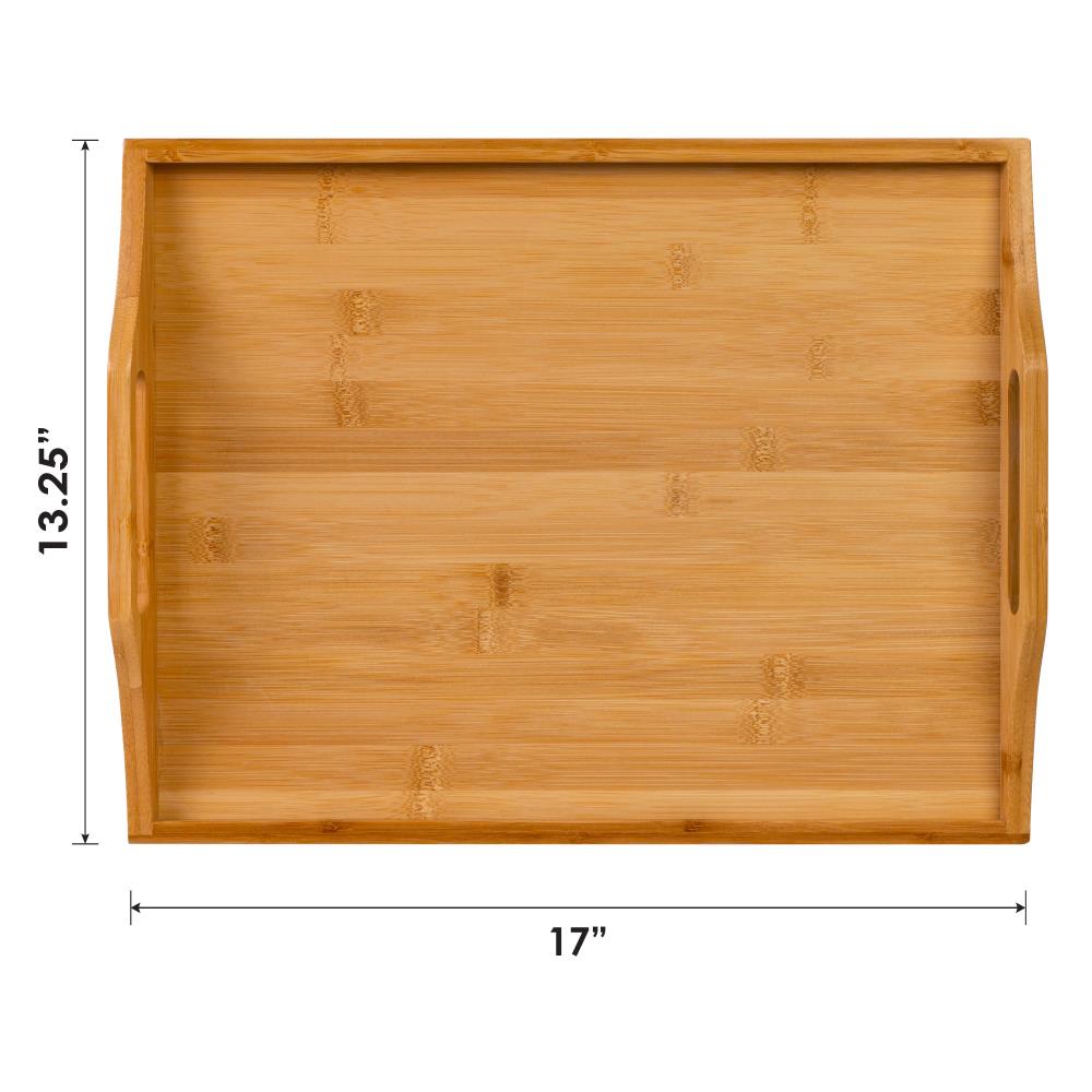 Rossie Home Serving Trays 13.25-in x 17-in Natural Bamboo Rectangle ...