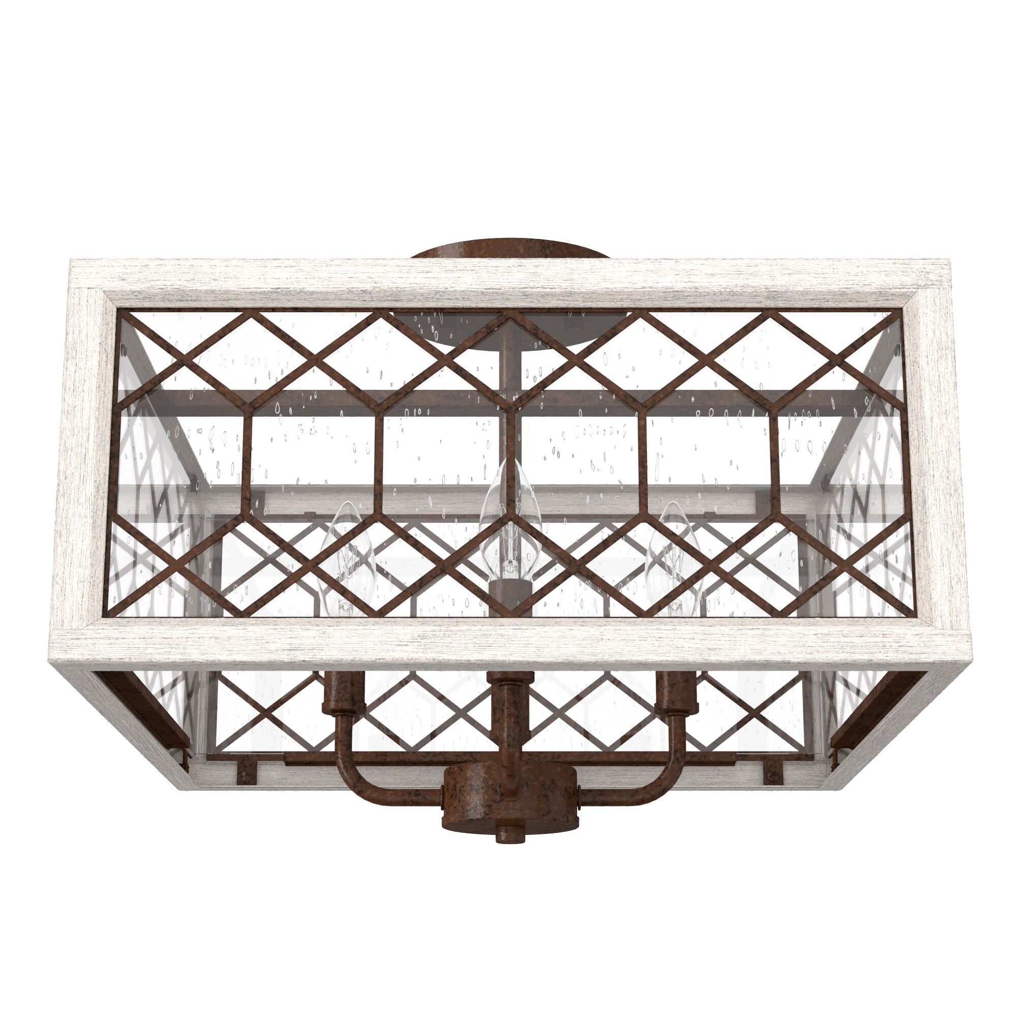 Hunter 19378 Chevron 4.0 -Light 16.0-in Antique Brown Semi Flush Mount Light
