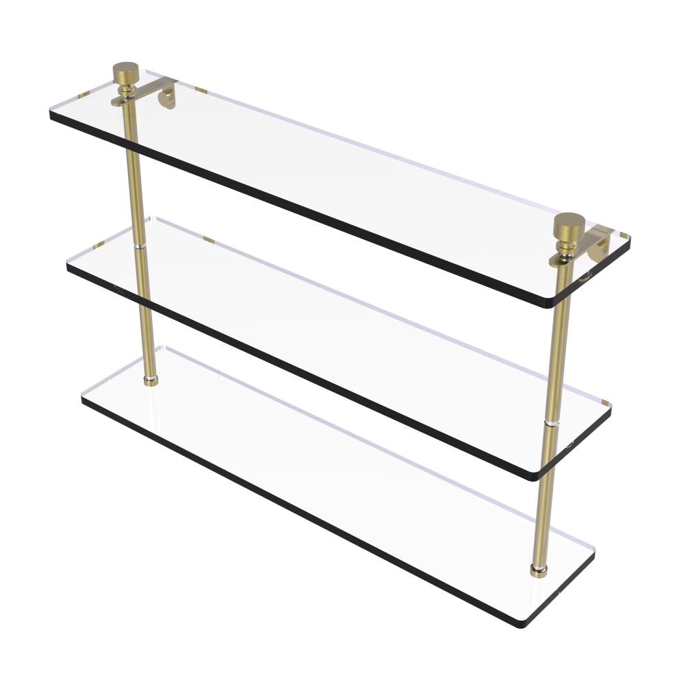Allied Brass FT-5/22-SBR Foxtrot Satin Brass 3 -Tier Wall mount Bathroom Shelf ( 22-in x 15-in x 5-in )