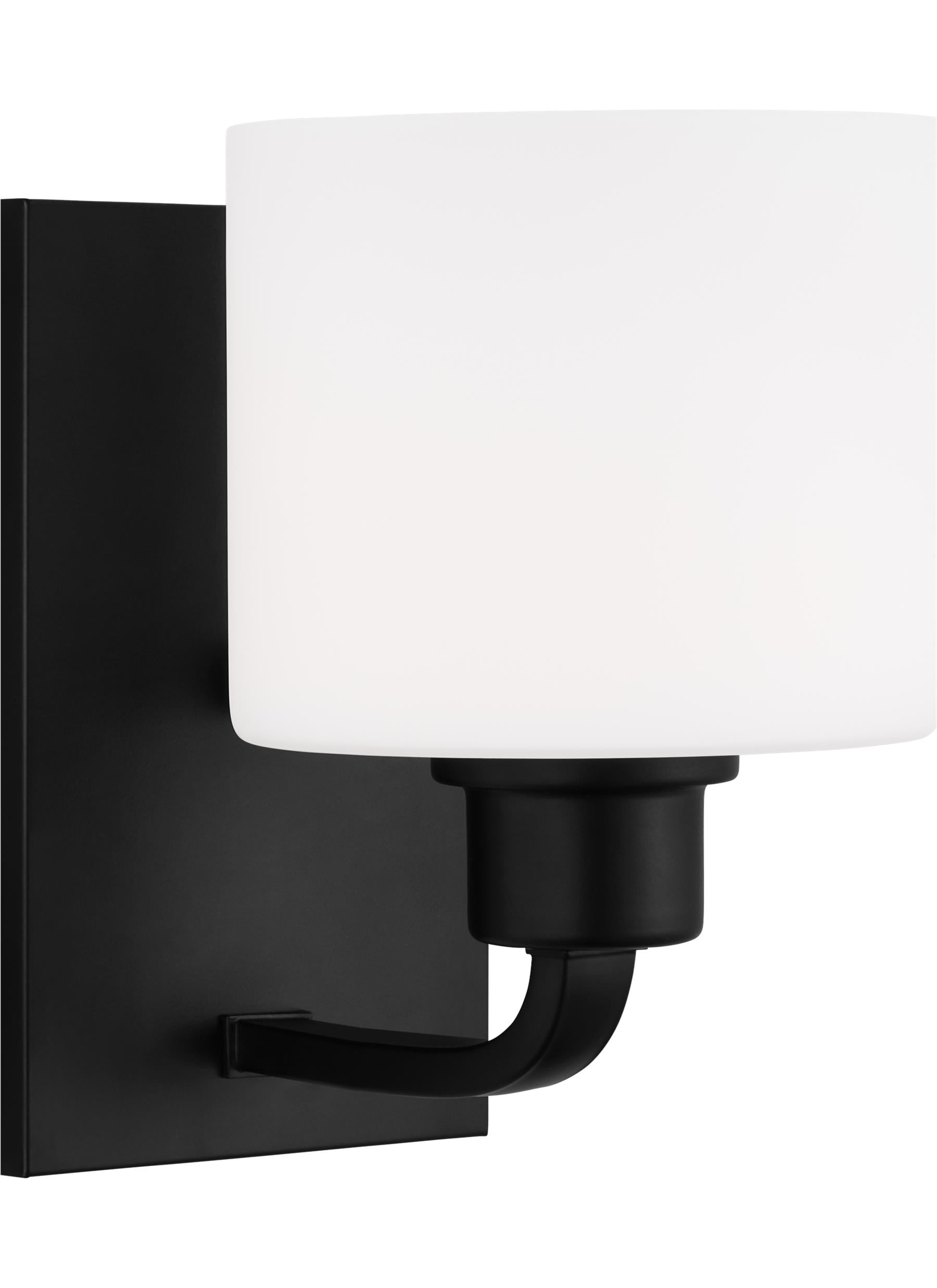 Canfield Midnight Black 8.25'' Modern Wall Sconce with Etched Glass