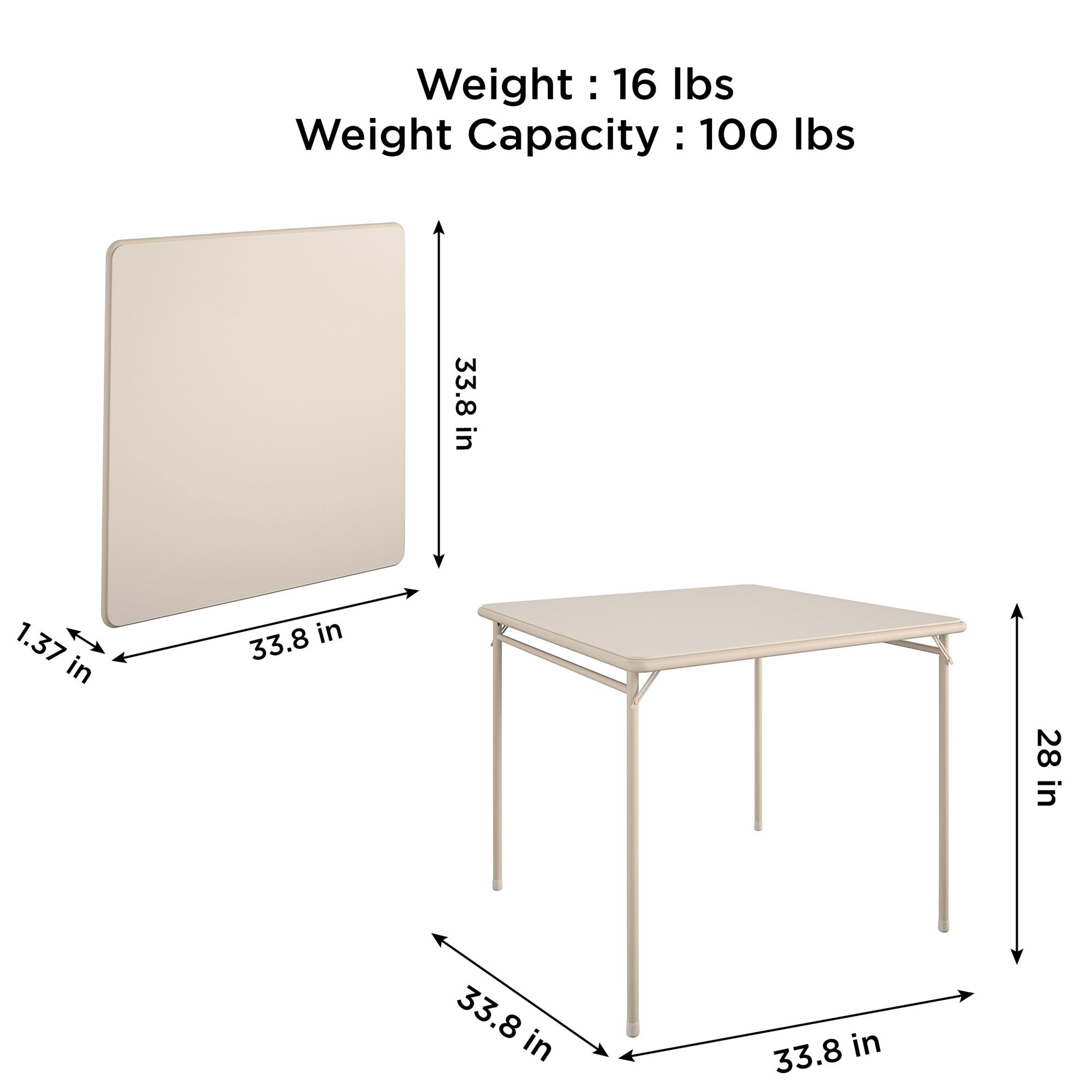 Antique Linen 34" Square Folding Vinyl Top Table