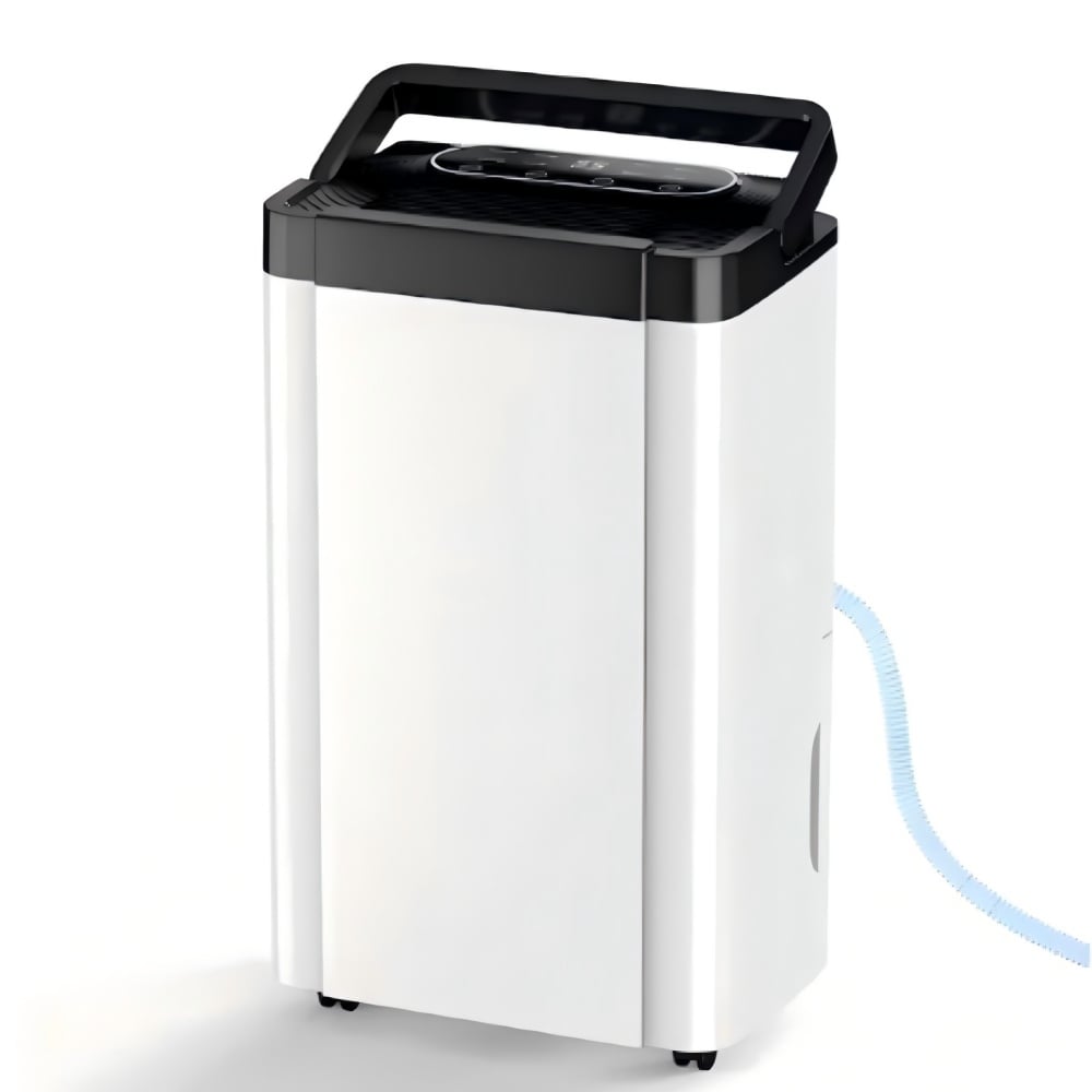Elexnux Handle, 4 modes,Anion Function, Defrost,Overflow Protection 48 pt. Dehumidifier (For Rooms 3001+ sq. ft) For Basements, Bathrooms, Crawlspaces, in White #GTN-OL20-D030A