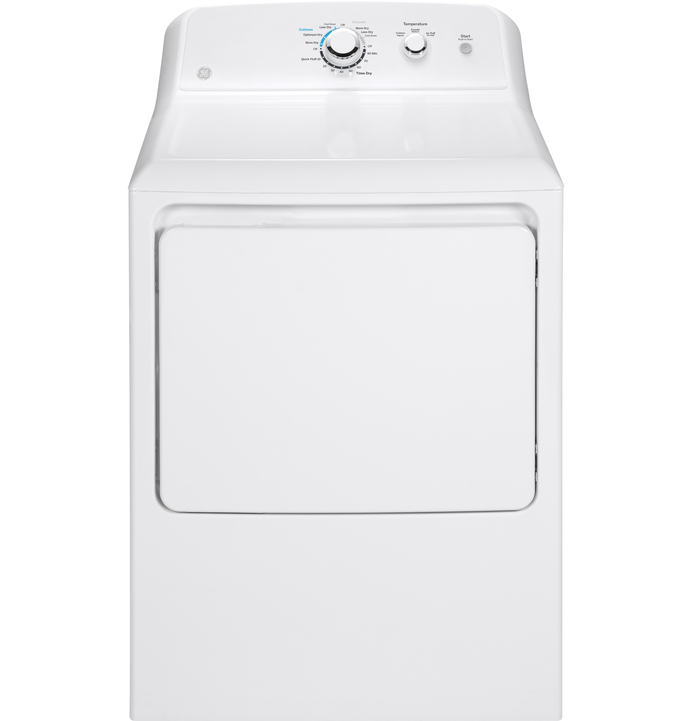 GE 7.2-cu ft Reversible Side Swing Door Gas Dryer (White) in the