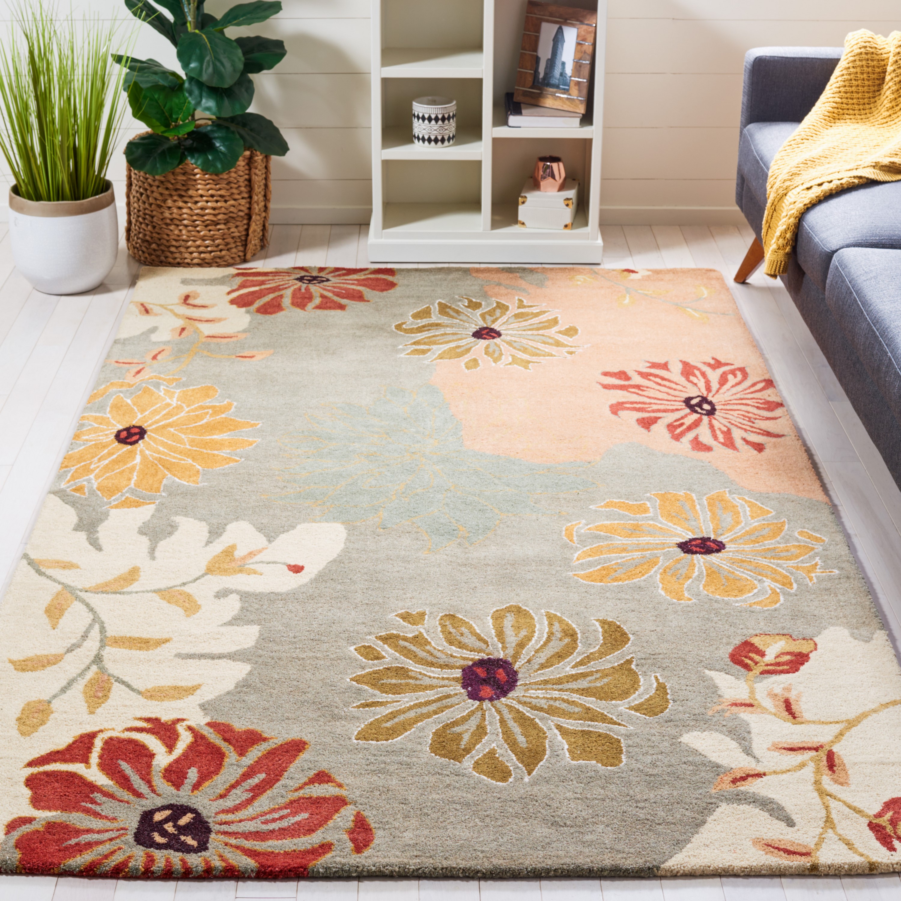 Safavieh MET990A-9 Metro Balbine 9 x 12 (ft) Tufted Wool Multi Rectangular Indoor Floral/Botanical Bohemian/Eclectic Area rug