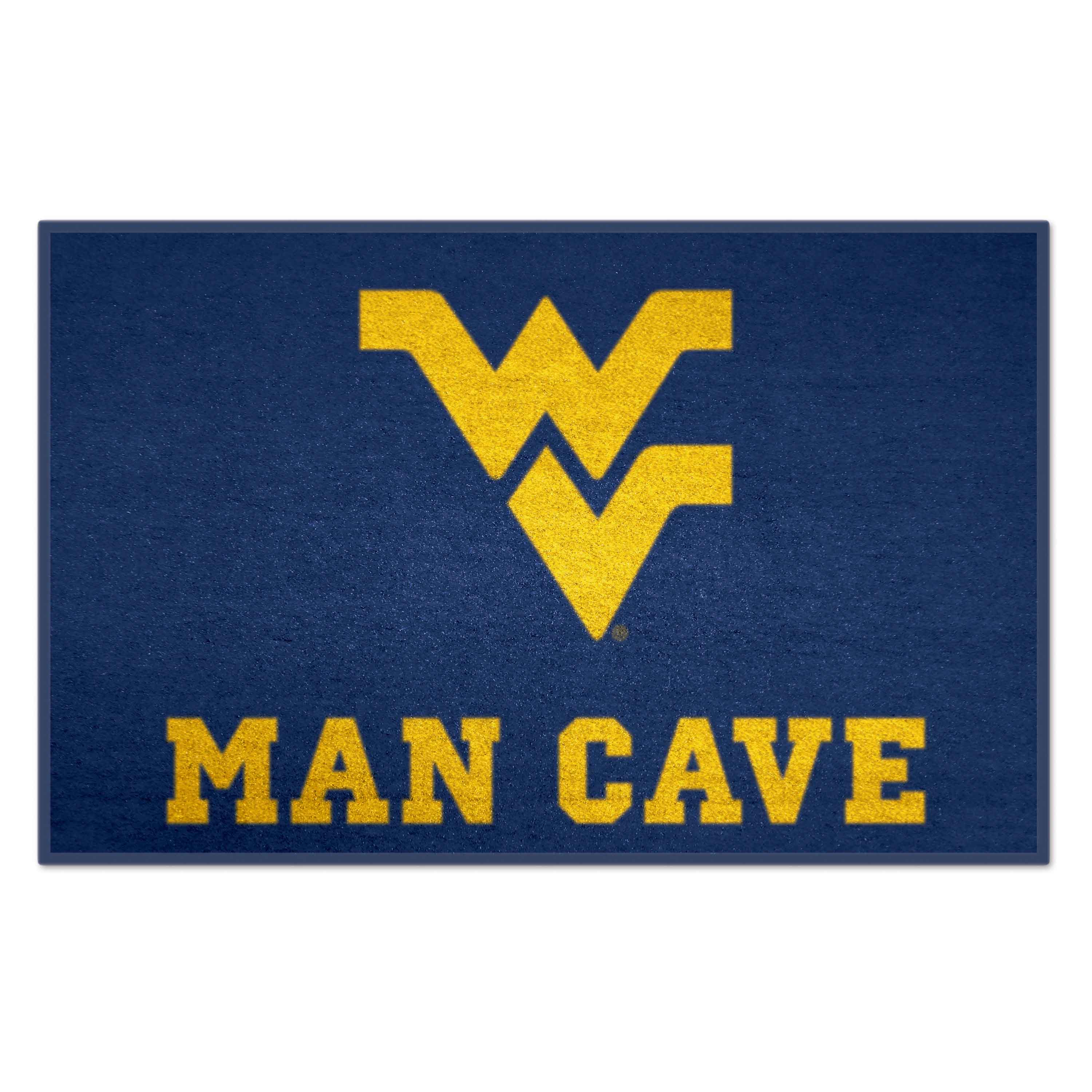 FANMATS 14720 West Virginia Mountaineers 2-ft x 3-ft Navy Nylon Rectangular Indoor or outdoor Decorative Sports Door mat