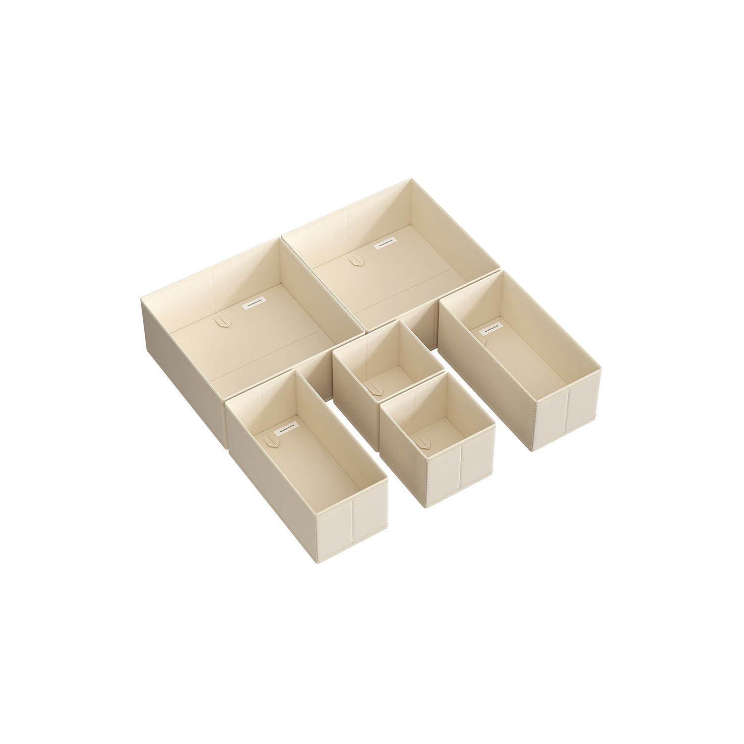 Slickblue D-SM-10Y600ZDRU 6-Pack- Non-Woven Fabric Storage Organizer for Dresser Drawers Closet Shelves- Gray/Sand Beige- 5.1 Inch H x 11 Inch W x 11 Inch D