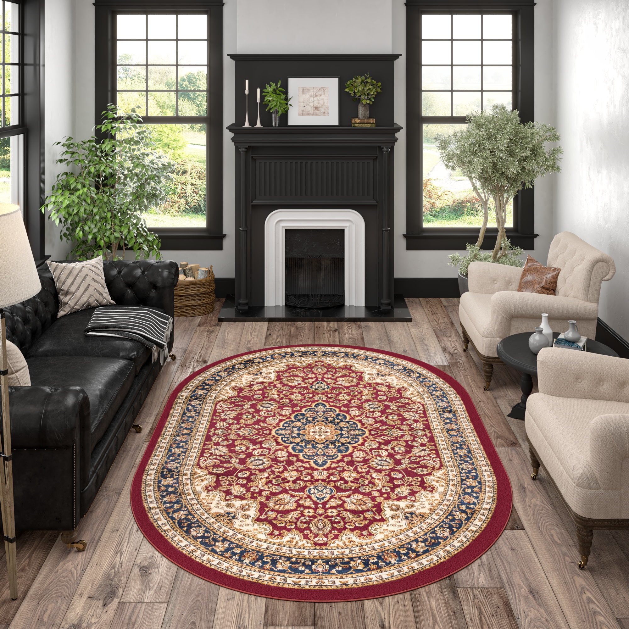 Tayse Rugs Elegance Abstract Multi-Color 7 ft. x 10ft. Oval Indoor