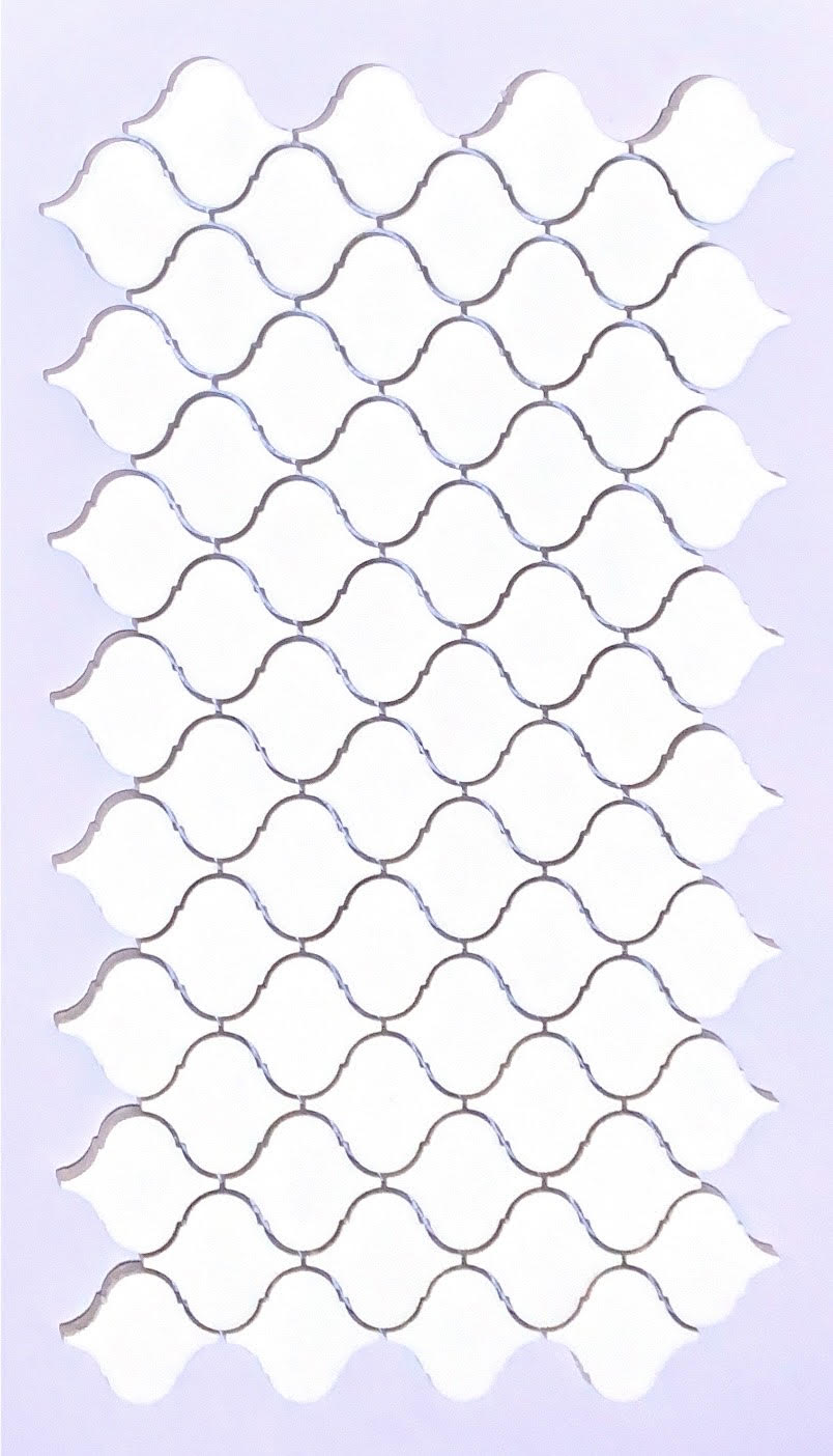 Splash Mosaic Tile SPUFCC118-12M Cascade White 11-in x 12-in Glazed Porcelain Lantern Floor and Wall Tile (4.8-sq. ft/ Carton)