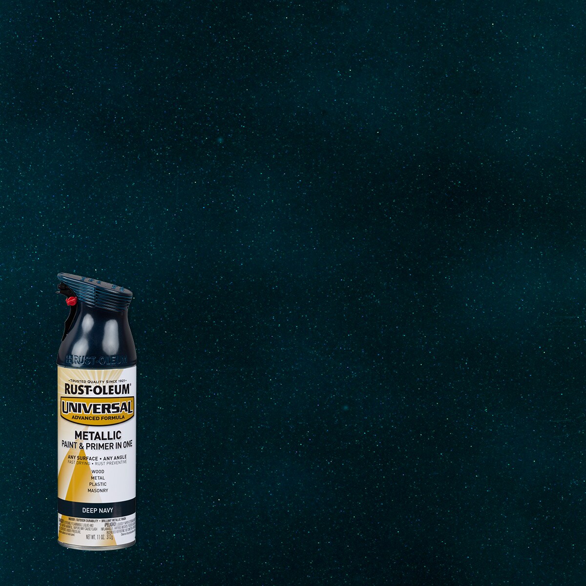 Rust-Oleum 331281 Universal Gloss Deep Navy Metallic Spray Paint and Primer In One (NET WT. 11-oz