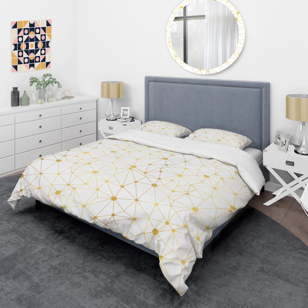 Twin Multicolor Geometric Microfiber Duvet Cover Set